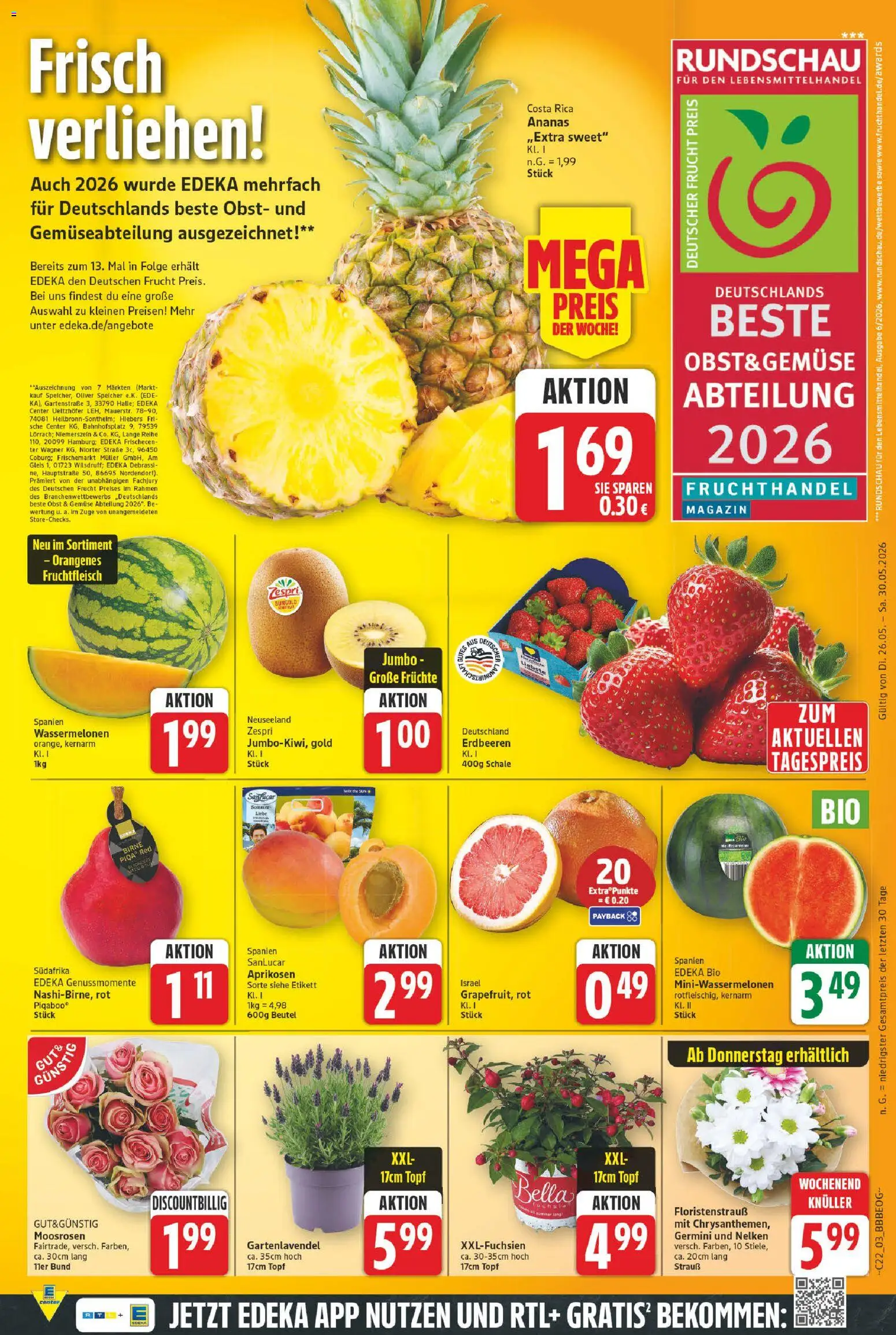 E center Prospekt – gültig ab 26.05.2026 | Seite: 3 | Produkte: Ananas, Obst, Birne, Erdbeeren
