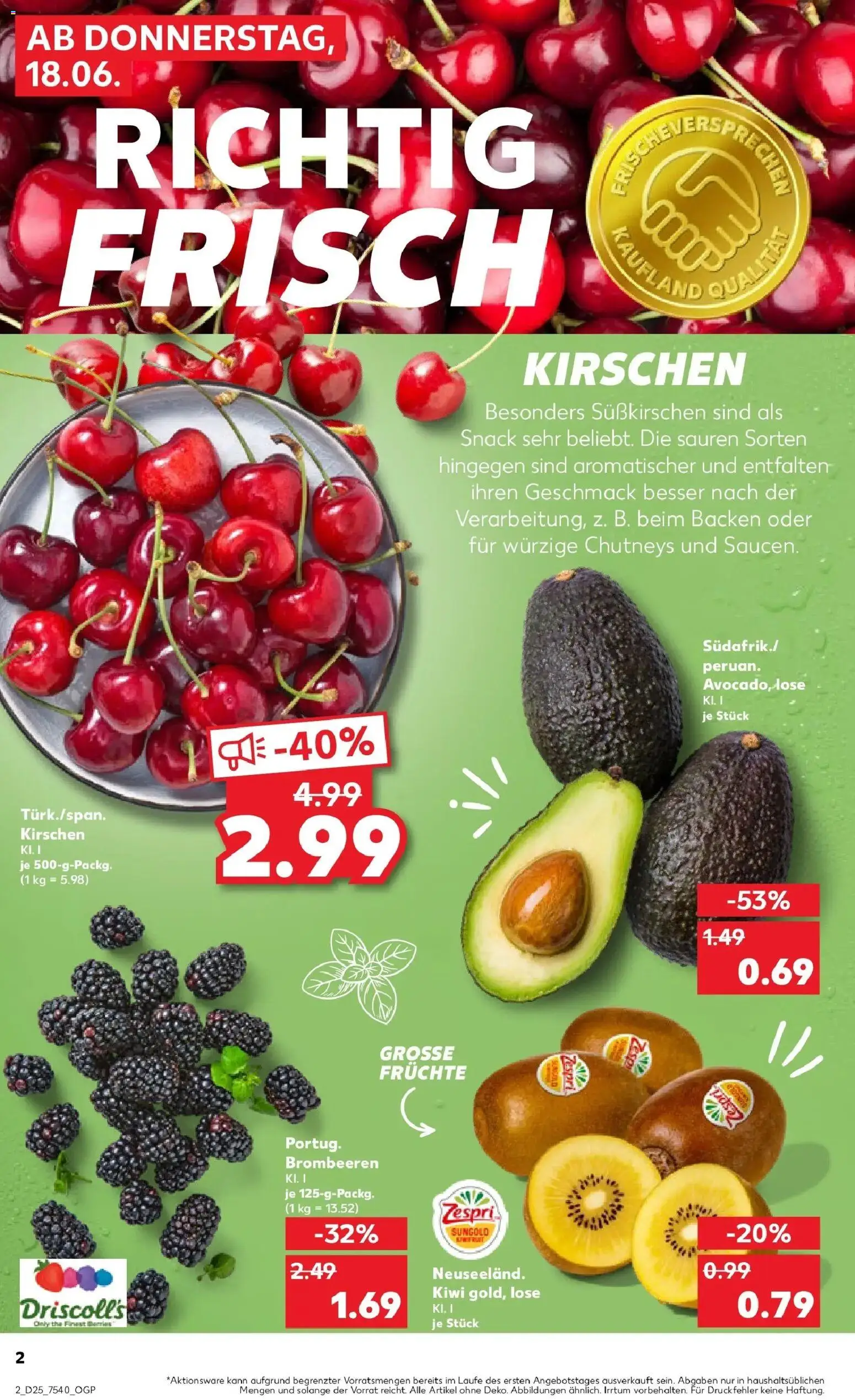 Kaufland Prospekt Berlin – gültig ab 15.06.2026 | Seite: 13 | Produkte: Kirschen, Avocado, Kiwi