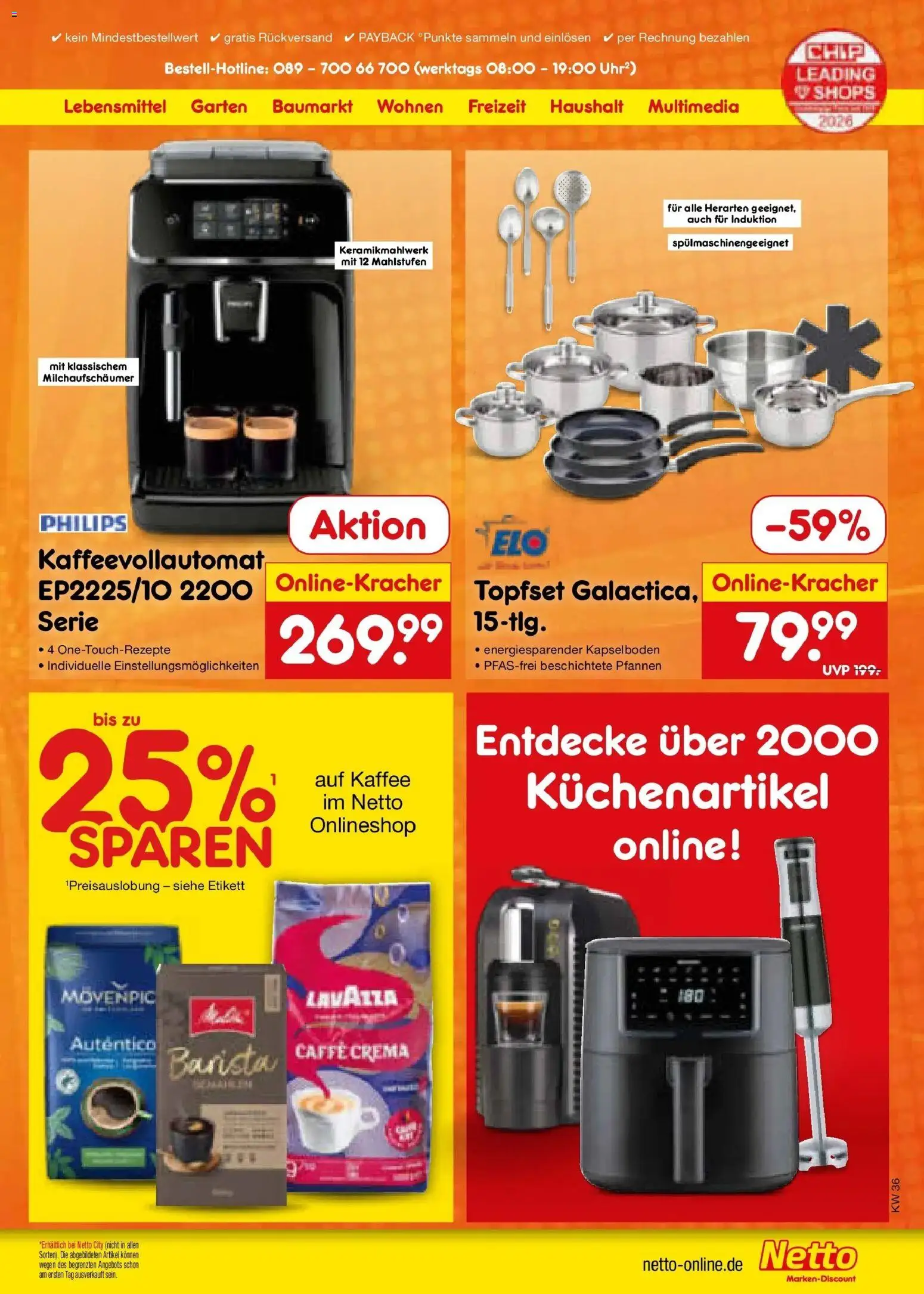 Netto Marken-Discount Prospekt Hannover (ab 31.08.2026) » Angebote | Seite: 64 | Produkte: Philips, Lavazza, Kaffee, Kaffeevollautomat