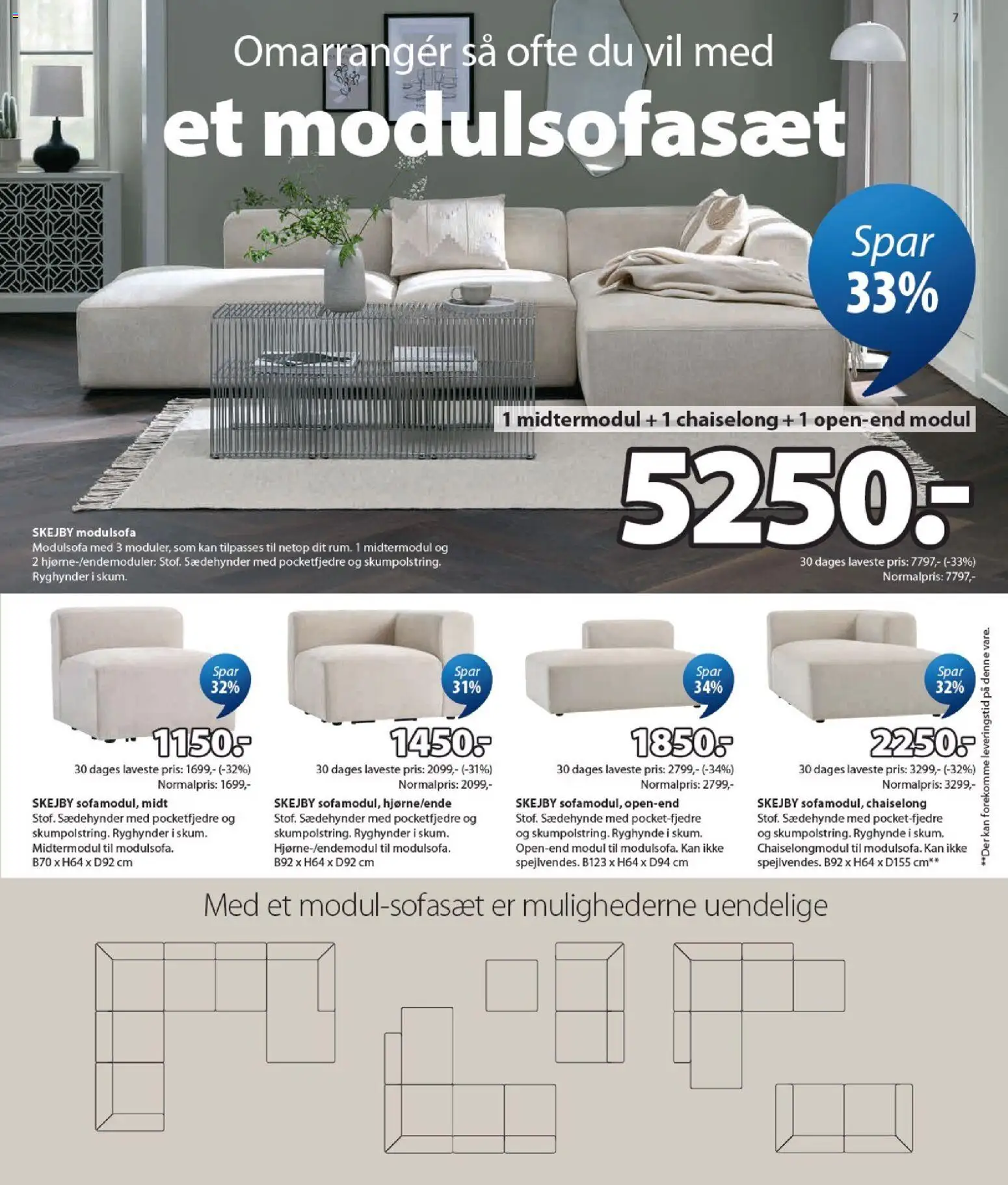 JYSK tilbudsavis – gyldig fra 06/07/2026 | Side: 7 | Produkter: Sofa, Søm