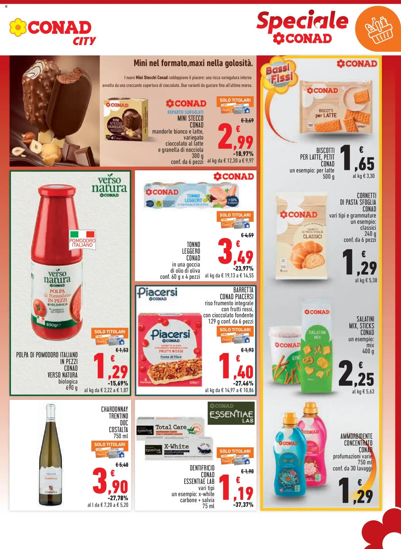 Volantino Conad del 29/07/2026 | Pagina: 3 | Prodotti: Dentifricio, Riso, Pomodoro, Pasta