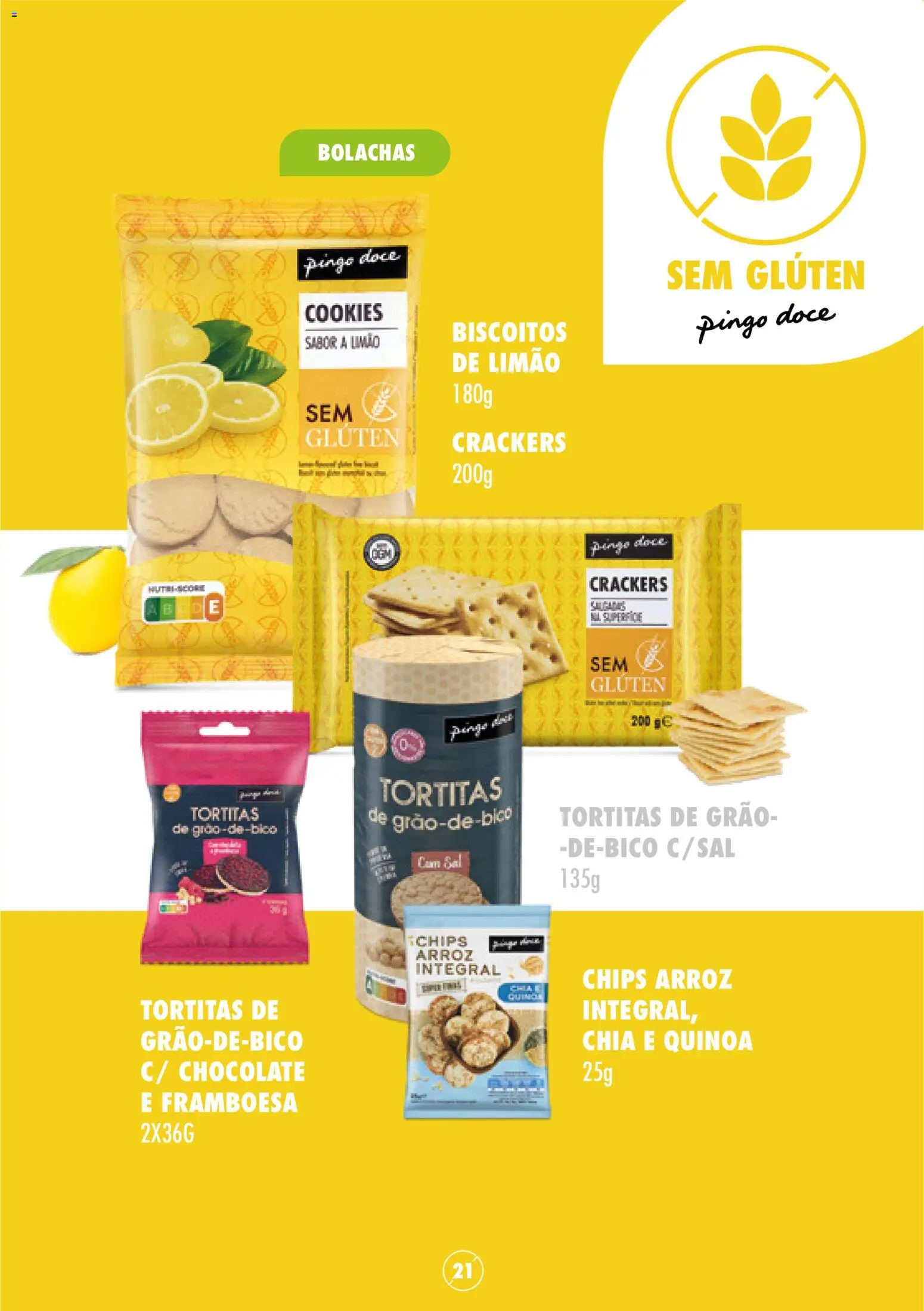Pingo Doce Sem Glúten │ válido de 16/05/2024 | Página: 21 | Produtos: Bolachas, Quinoa, Arroz, Biscoitos
