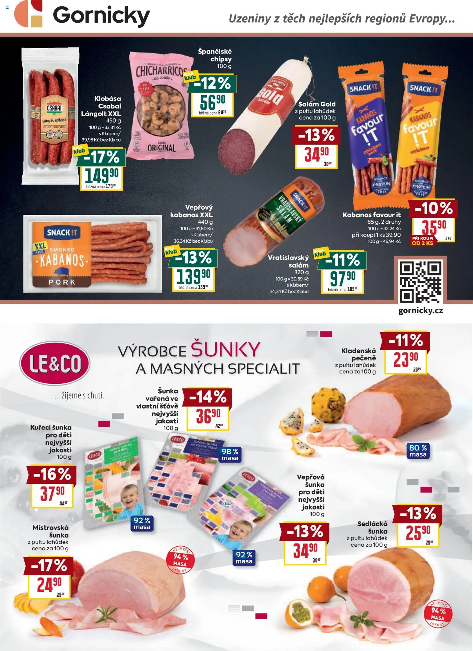 Billa leták - Vaše oblíbené značky od 12.08.2026 | Strana: 4 | Produkty: Uzeniny, Kabanos, Chipsy, Protein