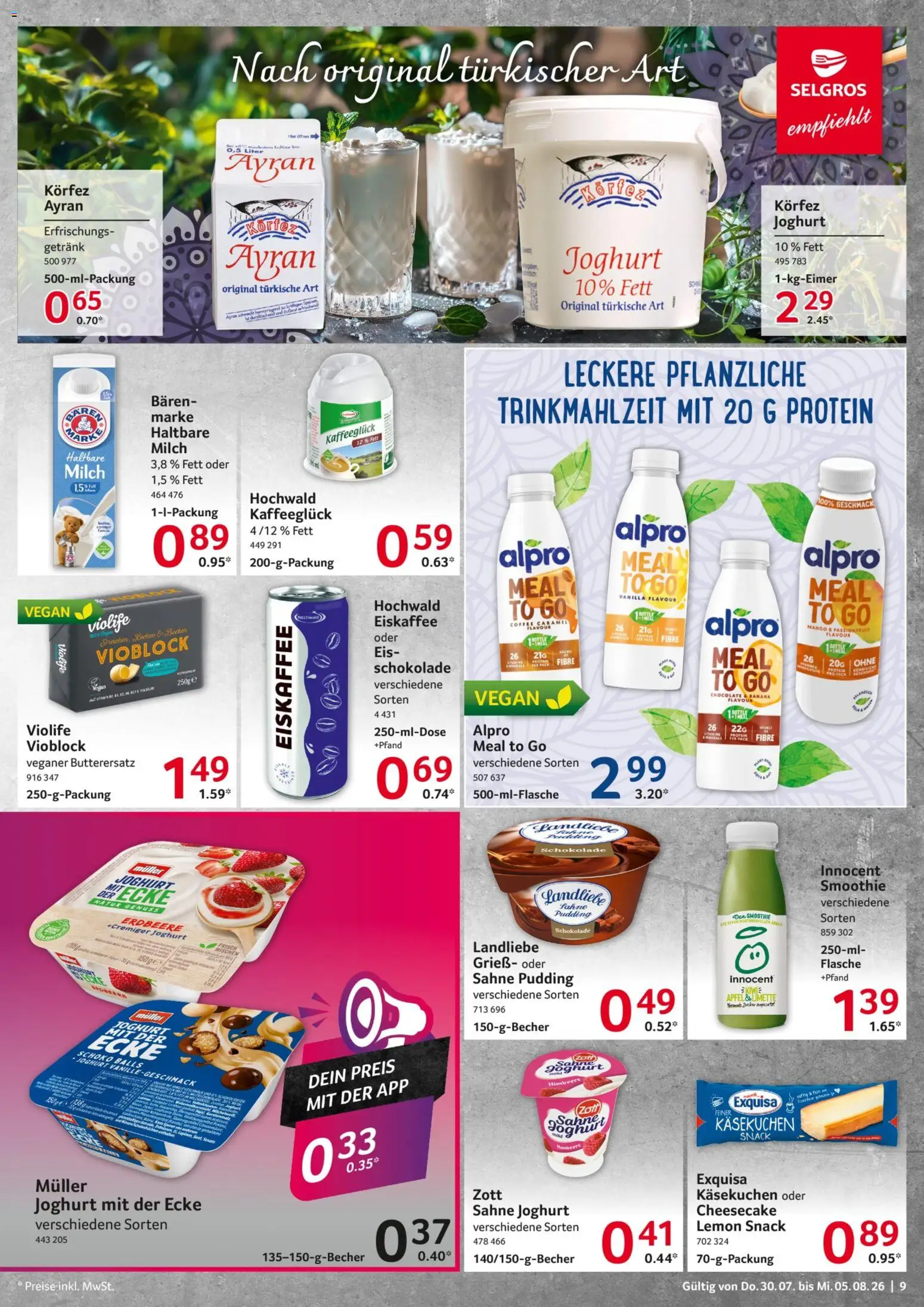 Selgros Prospekt – gültig ab 30.07.2026 | Seite: 9 | Produkte: Milch, Schokolade, Mango, Limette