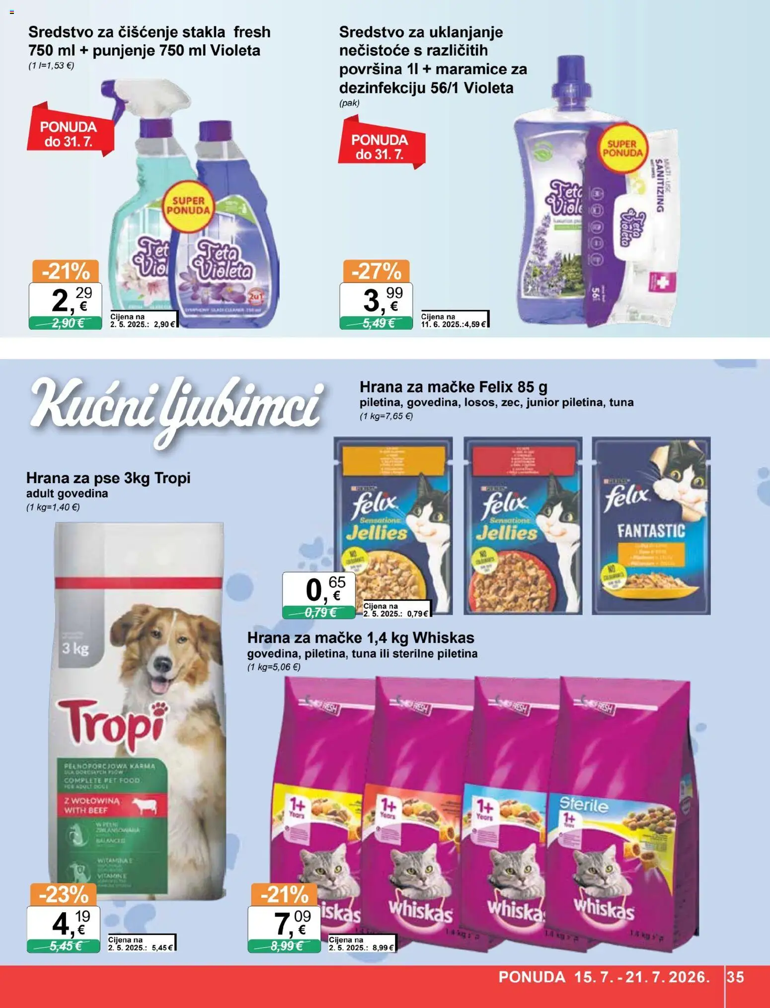 KTC katalog | vrijedi od 15.07.2026 | Stranica: 35 | Proizvodi: Whiskas, Piletina, Hrana za mačke, Violeta