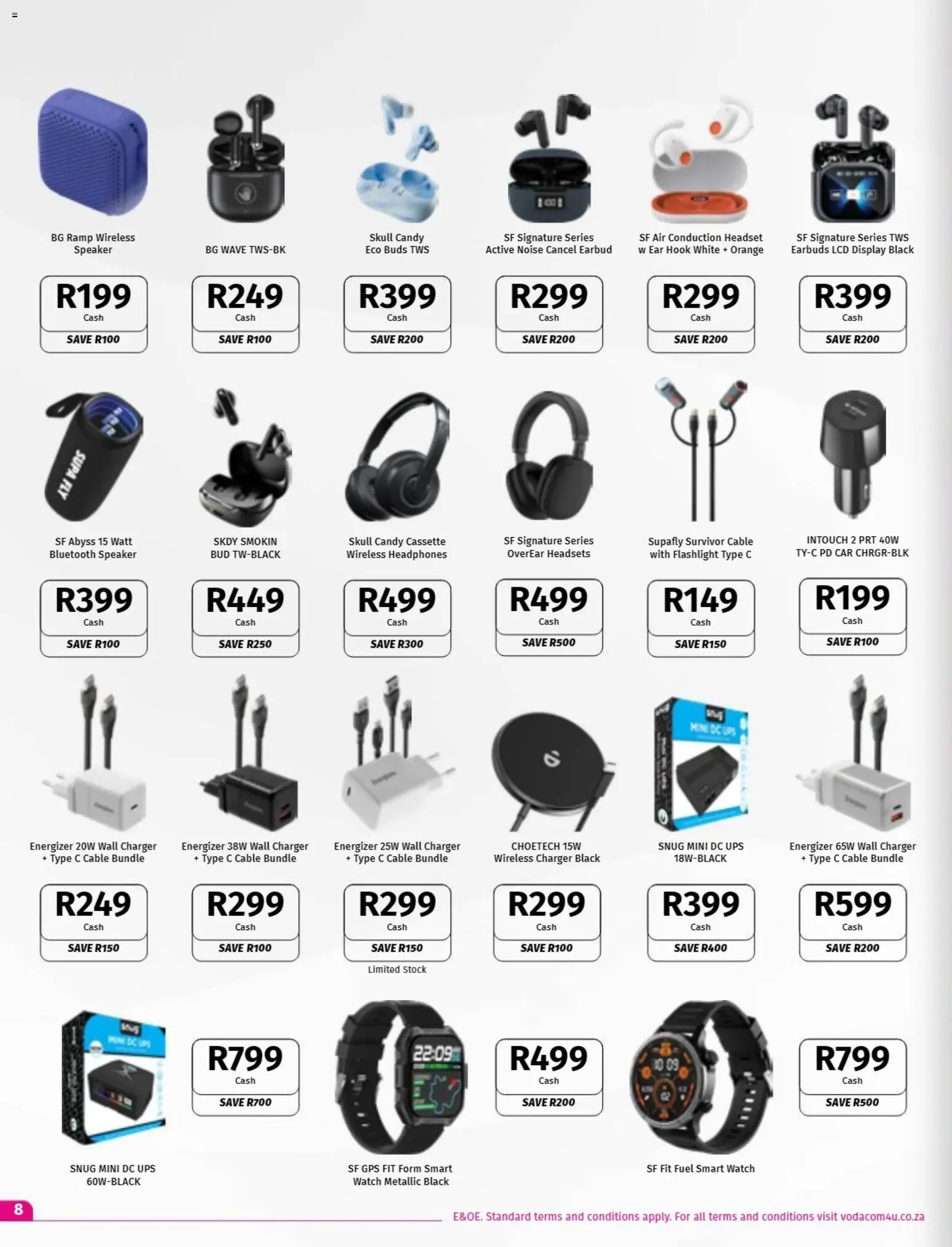 New Vodacom catalogue – valid from 08/09/2026 | Page: 8 | Products: Watch, Earbuds, Headphones, Speaker