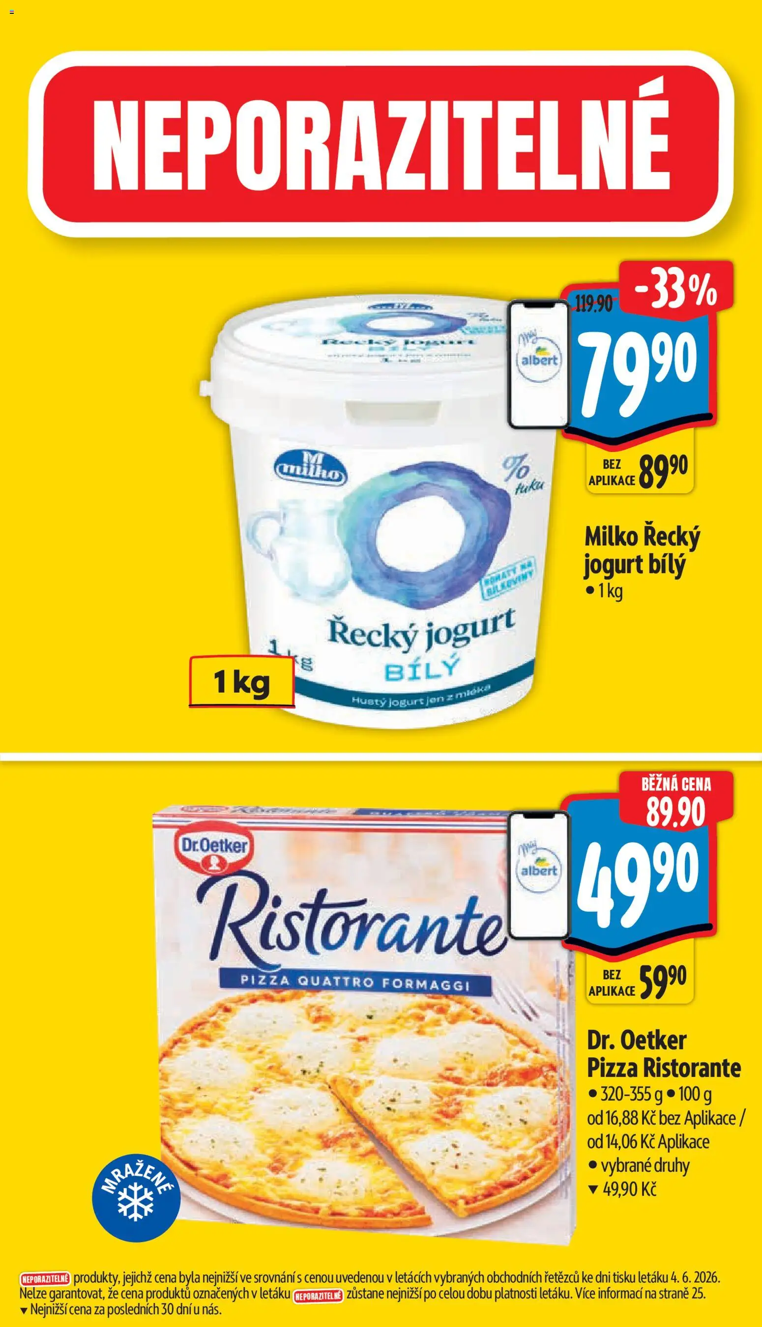 Albert leták - Supermarket od 10.06.2026 | Strana: 2 | Produkty: Řecký jogurt, Pizza Quattro Formaggi, Jogurt, Pizza Ristorante
