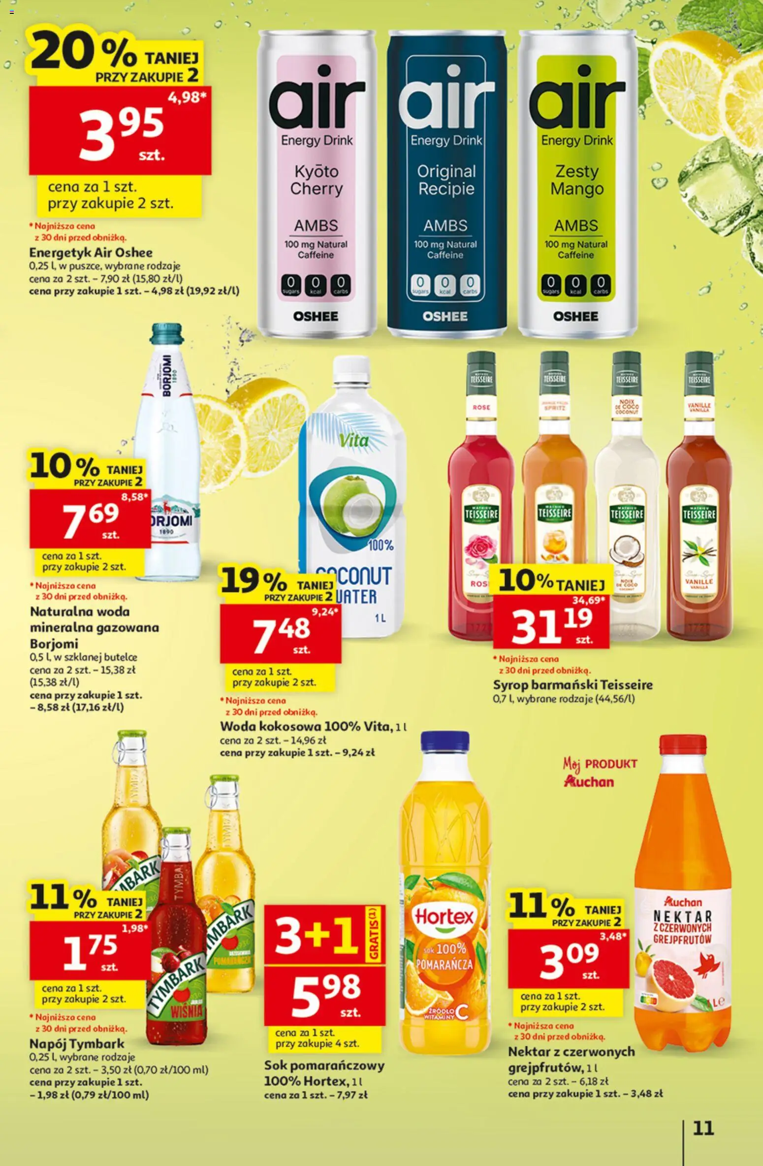 Auchan gazetka - 30 Lat Hipermarket od 09.07.2026 | Strona: 11 | Produkty: Mango, Syrop, Woda kokosowa, Woda