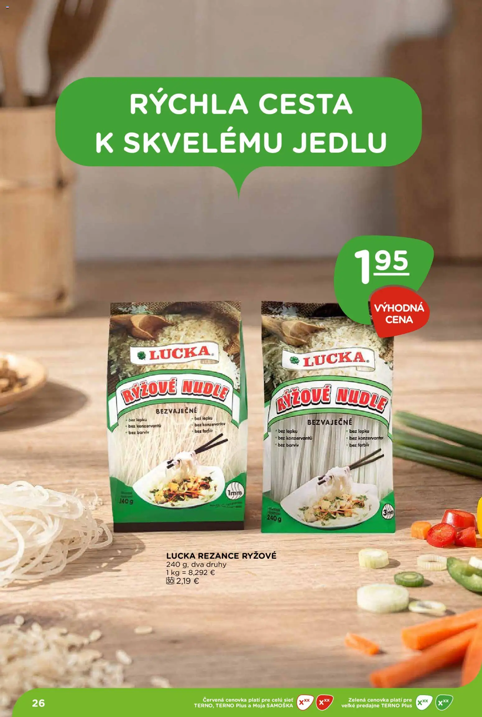 Nové Terno akcie – leták je platný od 22.10.2026 | Strana: 26 | Produkty: Lucka, Rezance