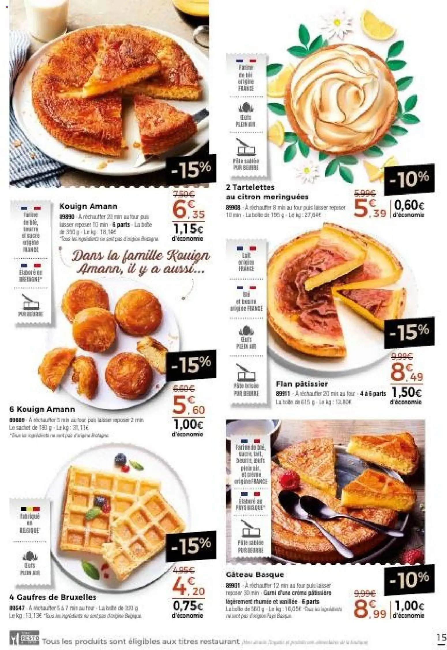 {H1} | Page: 15 | Produits: Citron, Four, Gâteau, Flan patissier