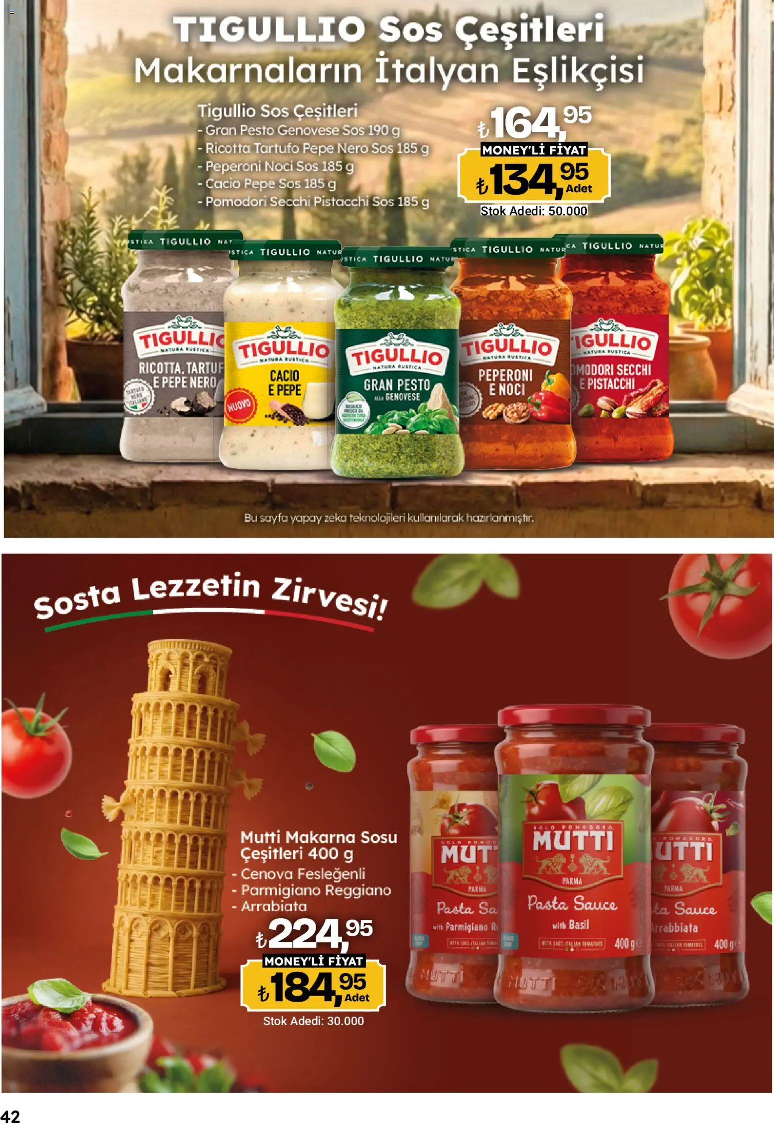 Migros Katalog - 5M Migroskop Dijital - 05 Ekim 2026 tarihinden itibaren geçerlidir | Sayfa: 42 | Ürünler: Pesto, Makarna sosu, Makarna, Sos