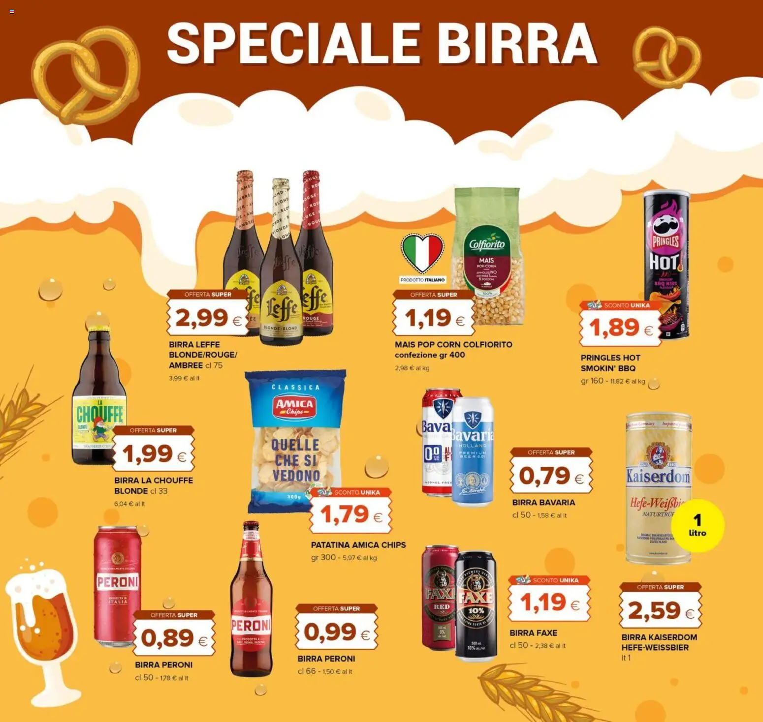 Volantino Oasi del 18.06.2026 | Pagina: 22 | Prodotti: Birra, Mais, Pop corn