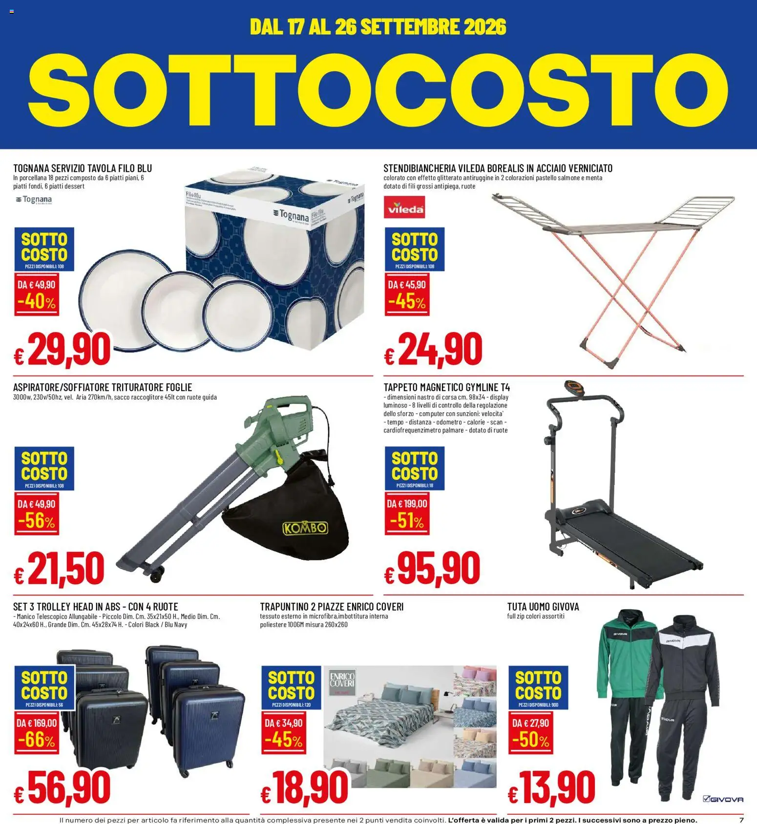Volantino Galassia del 17/09/2026 | Pagina: 7 | Prodotti: Salmone, Piatti, Stendibiancheria, Dessert
