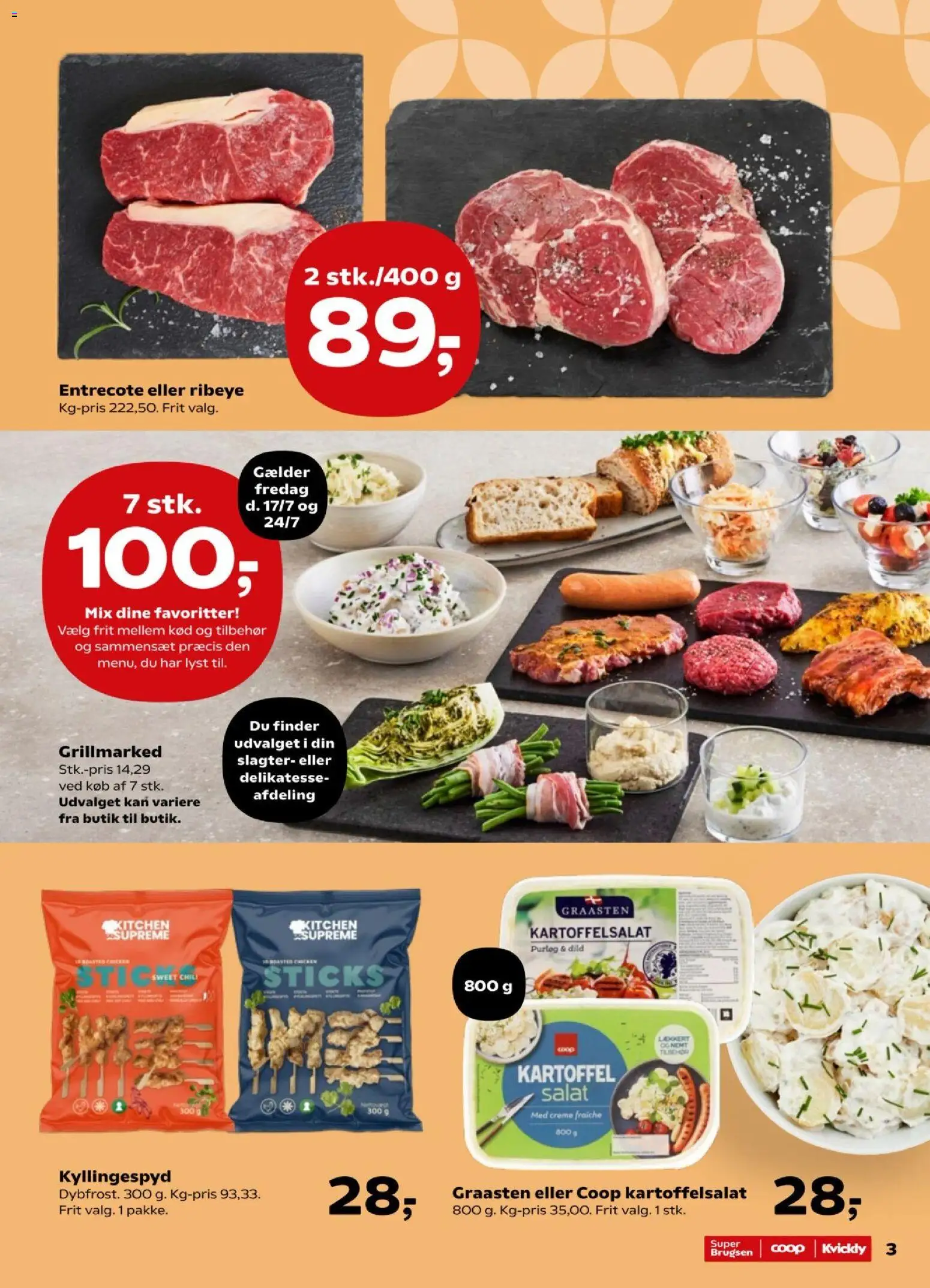Super Brugsen tilbudsavis – gyldig fra 17/07/2026 | Side: 3 | Produkter: Purløg, Creme fraiche, Salat, Dild
