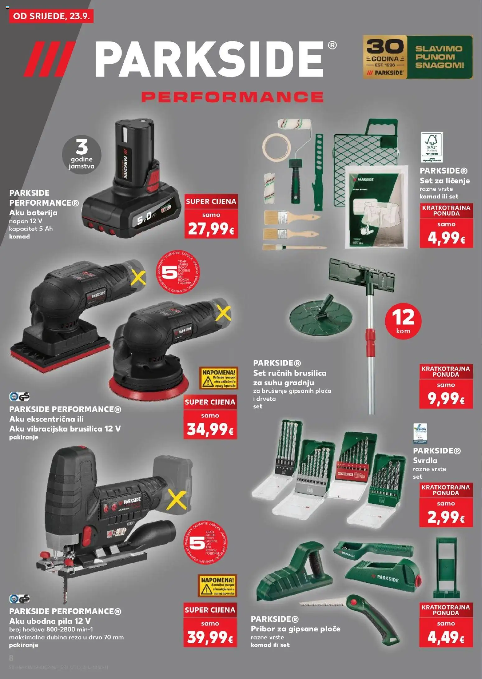 Kaufland katalog | vrijedi od 23.09.2026 | Stranica: 8 | Proizvodi: Ubodna pila, Baterija, Pila, Parkside