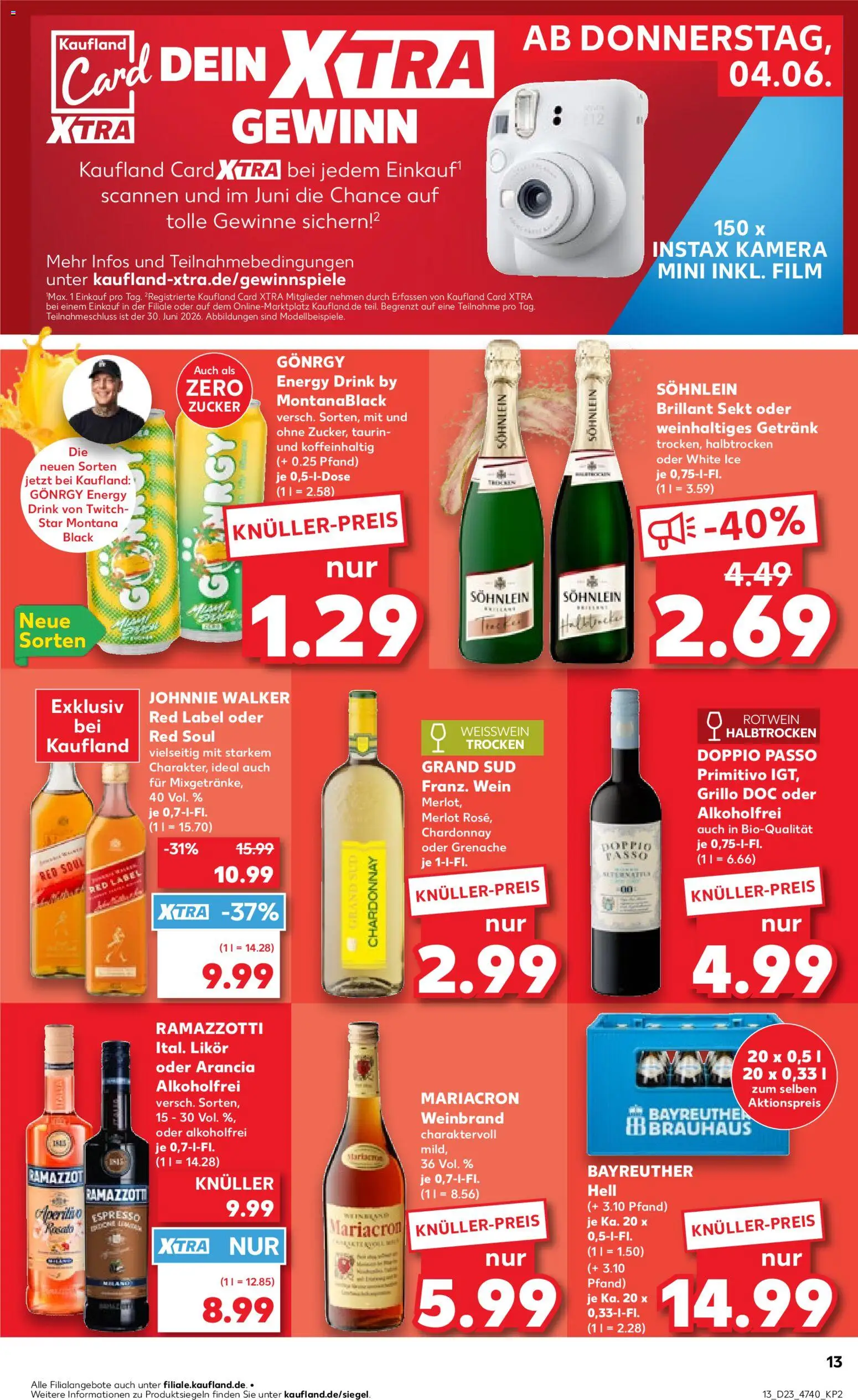 Kaufland Prospekt Hannover – gültig ab 04.06.2026 | Seite: 13 | Produkte: Rotwein, Sekt, Zucker, Wein