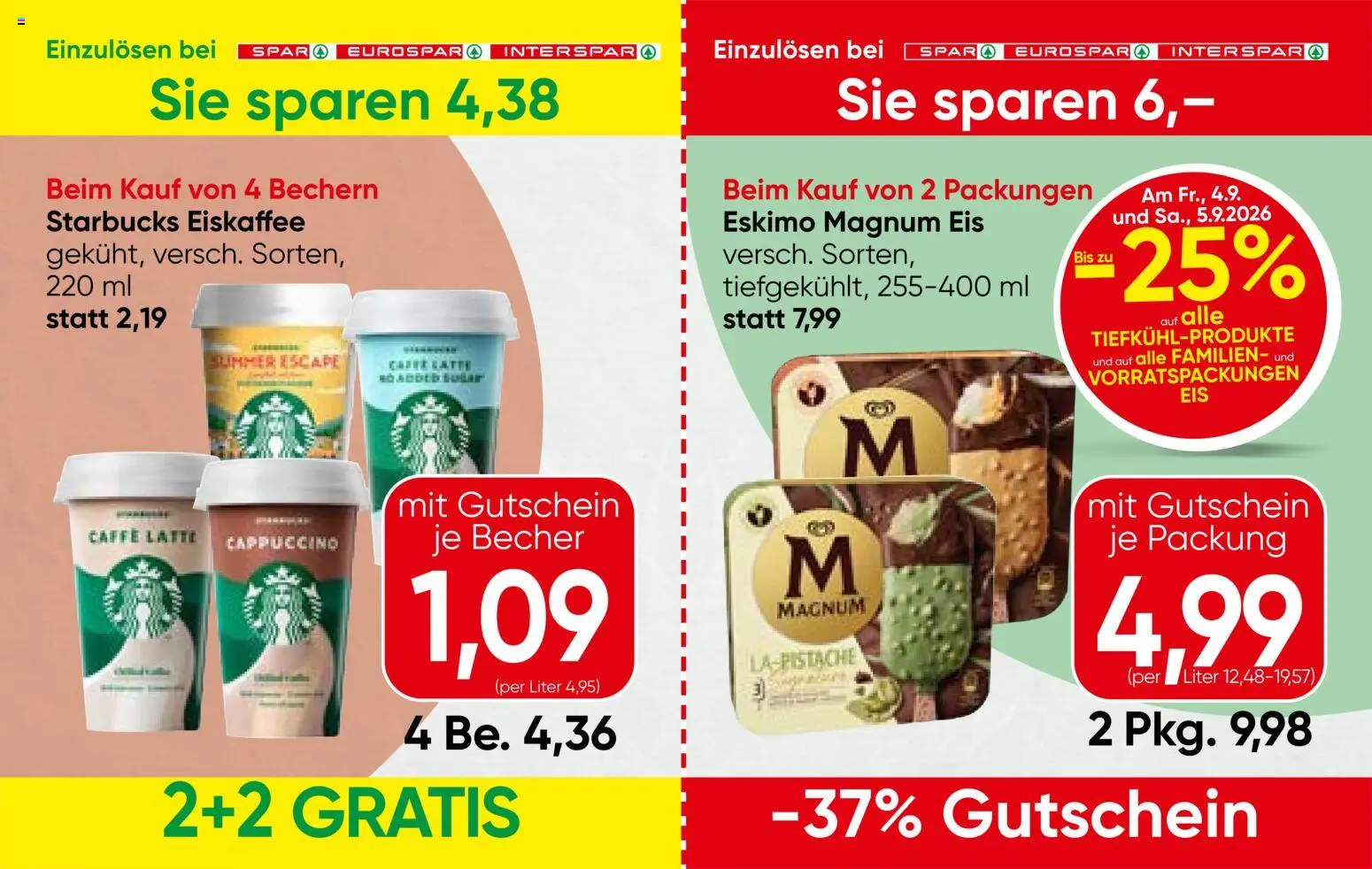 Spar Gutscheinheft gültig ab 03.09.2026 | Seite: 5 | Produkte: Eis, Eiskaffee