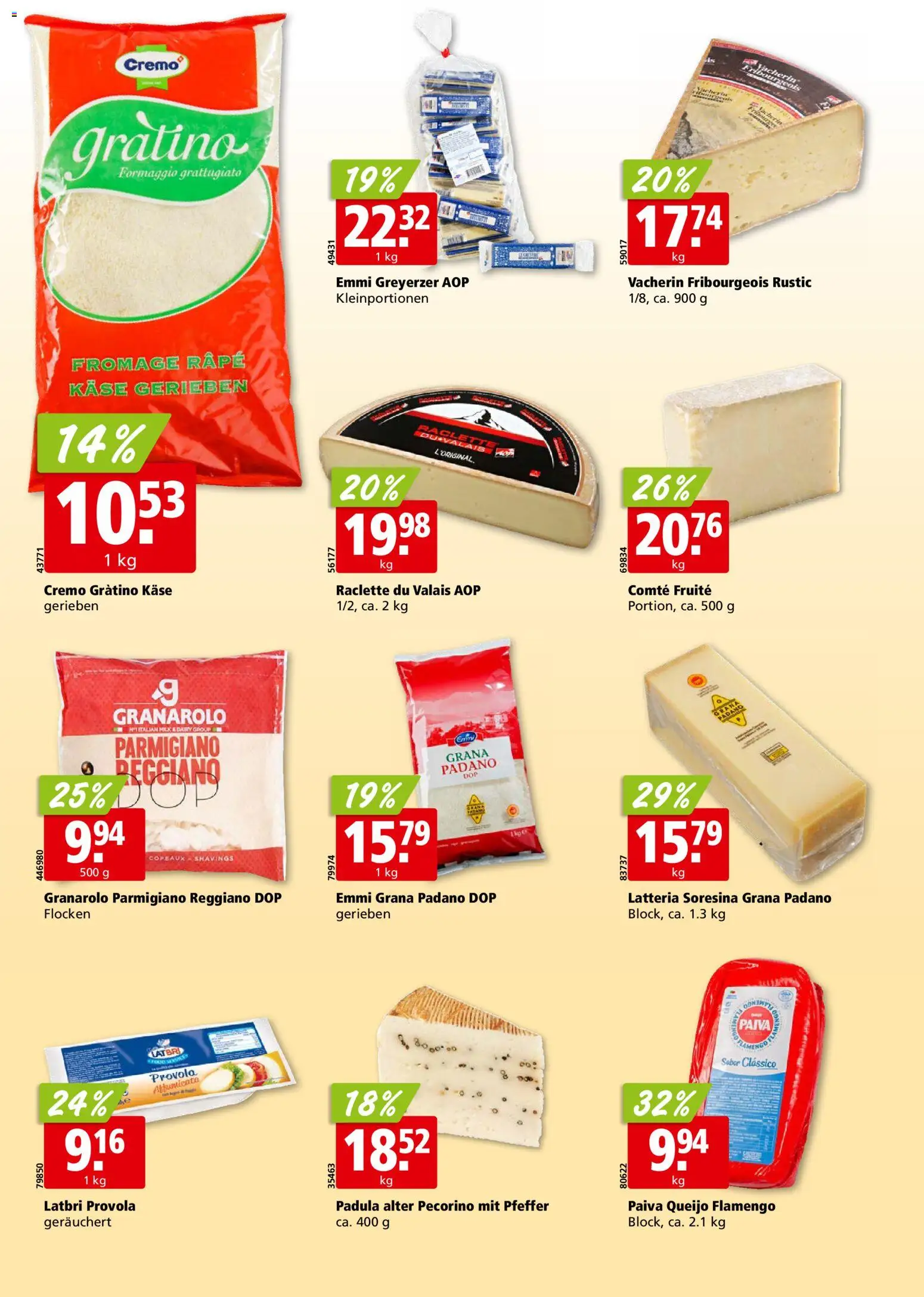 Aligro aktionen Chavannes, Matran, Genf, Sitten – gültig ab 20.07.2026 | Seite: 16 | Produkte: Käse, Flocken, Pfeffer, Raclette