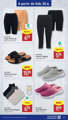 Pré-visualização Aldi folheto válido de 15.06.2026 | Página: 35 | Produtos: Chinelos, Calção, Meias, Leggings