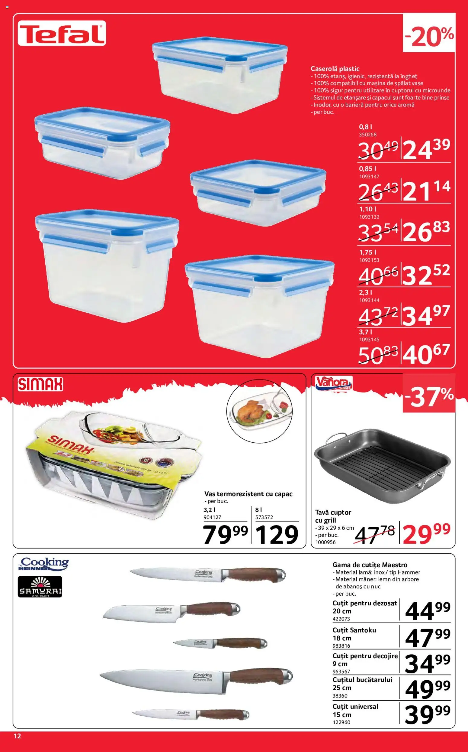 Noul catalog Selgros – valabil de la 15.05.2026 | Pagină: 12 | Produse: Cuptor, Mașină De Spălat Vase, Mâner, Cuțit