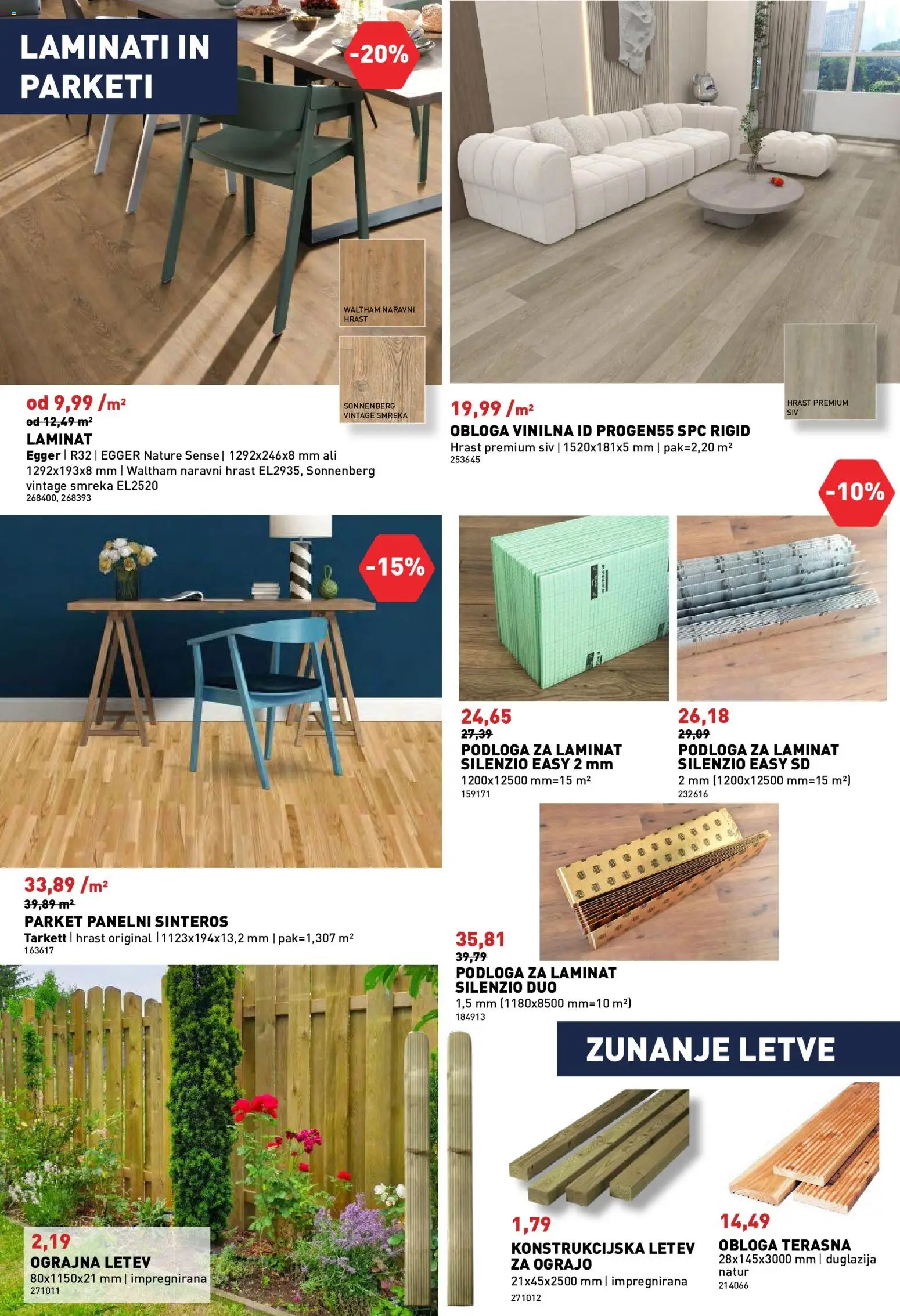 Novi Inpos katalog ponudbe – veljaven od 07.05.2026 | Stran: 24 | Izdelki: Laminati, Letev, Podloga