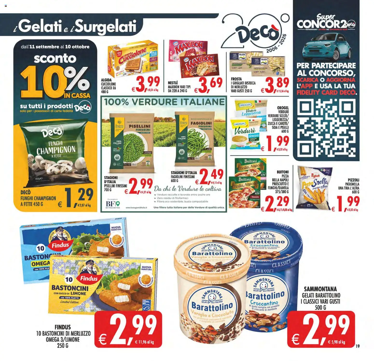 Volantino Decò del 22/09/2026 | Pagina: 19 | Prodotti: Verdure, Mandorle, Fagiolini, Bistecca