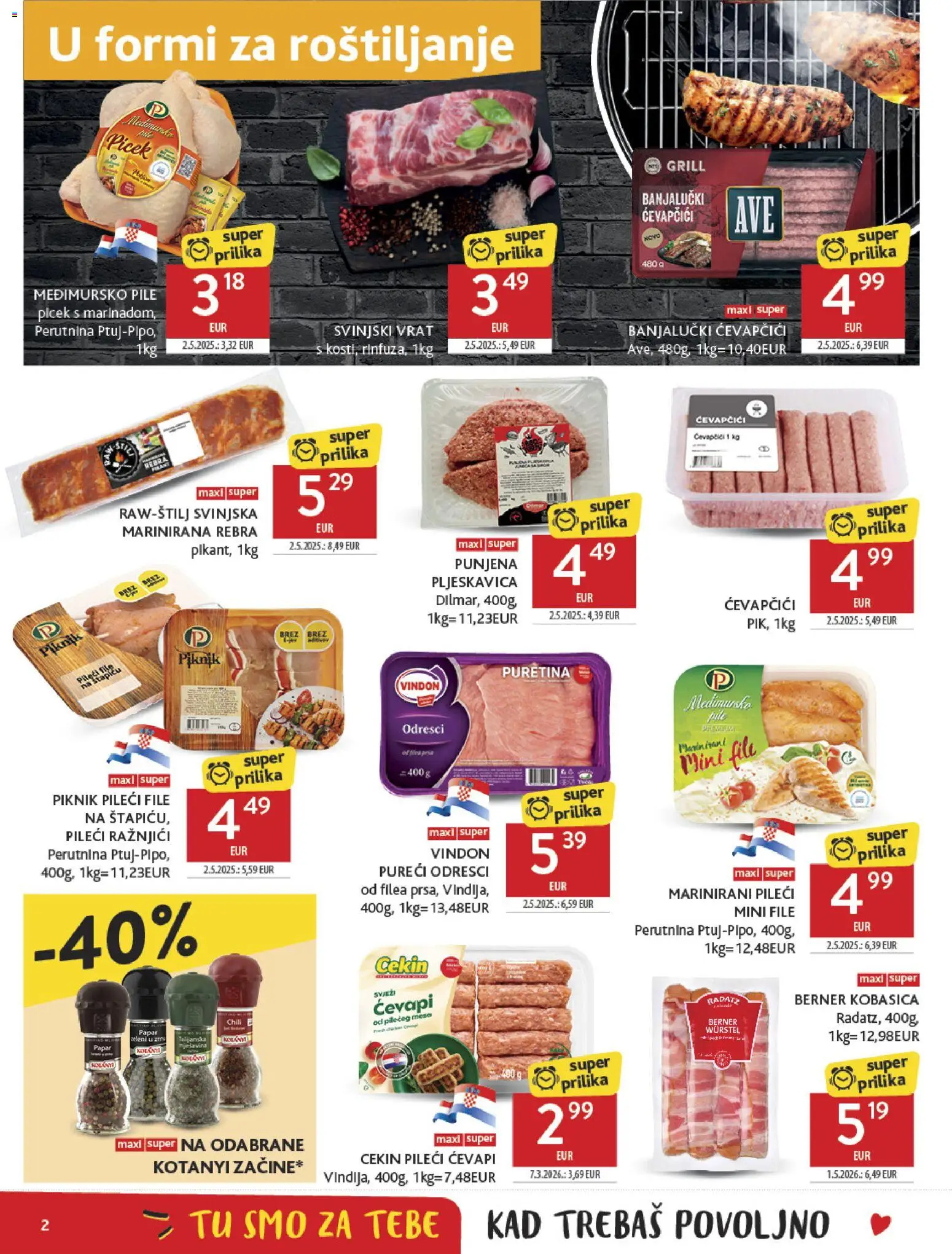 Konzum HR akciós ujság - amely érvényes a következő dátumtól: 2026.08.12. | Oldal: 2 | Termékek: Grill, Filé