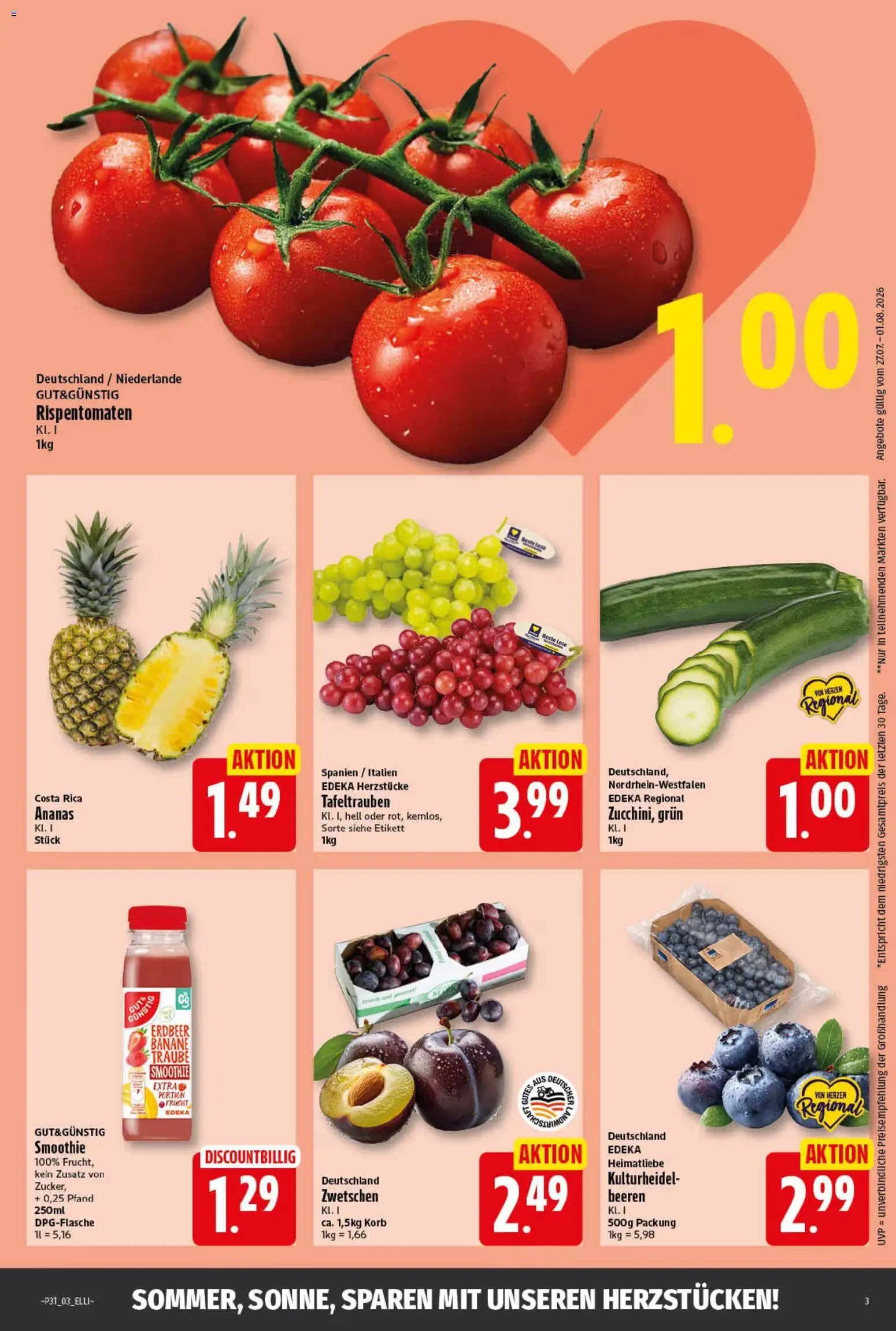Elli Markt Prospekt Langenberg – gültig ab 27.07.2026 | Seite: 3 | Produkte: Korb, Ananas