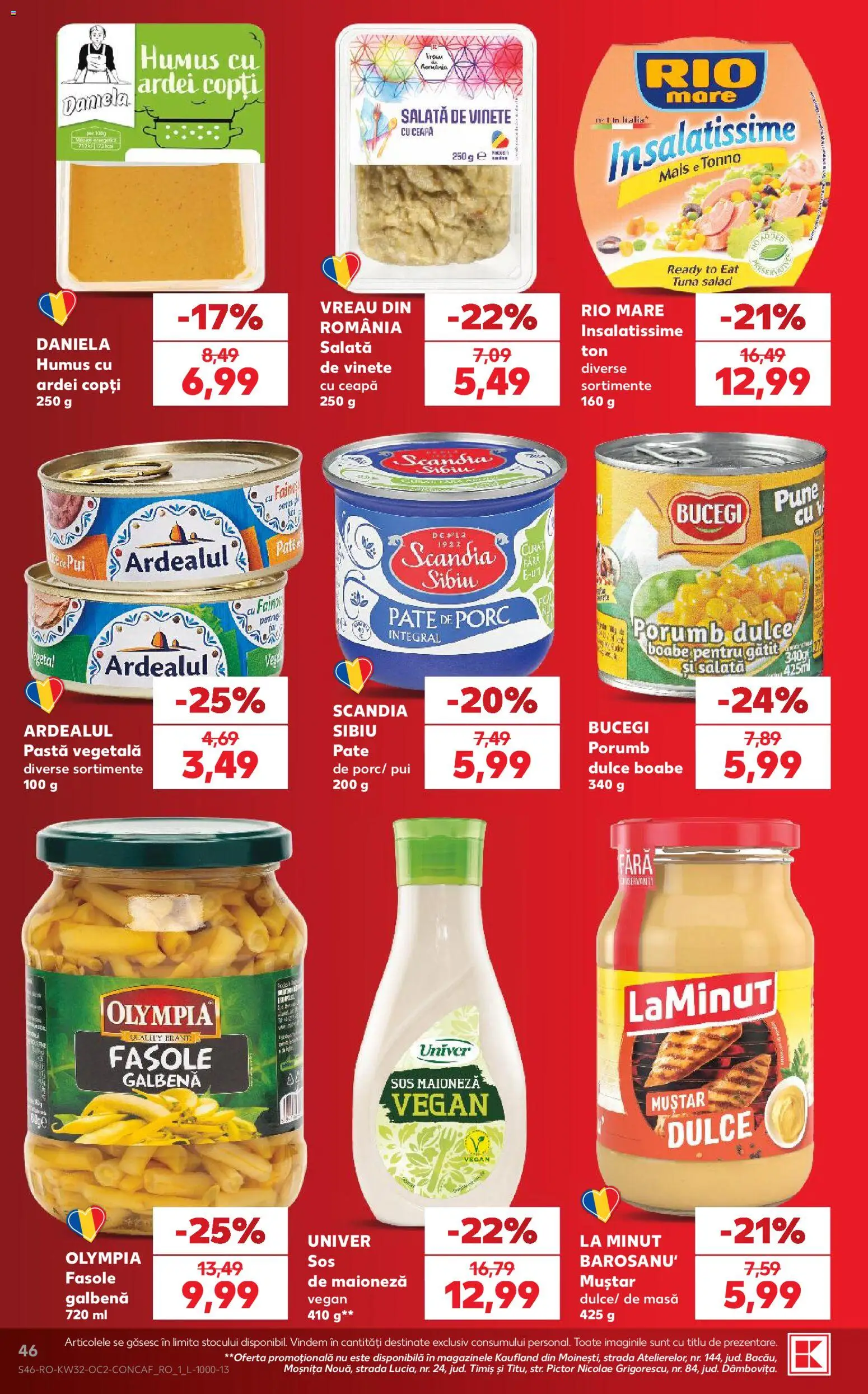 Noul catalog Kaufland – valabil de la 05.08.2026 | Pagină: 46 | Produse: Pate, Muștar, Ceapă, Maioneză