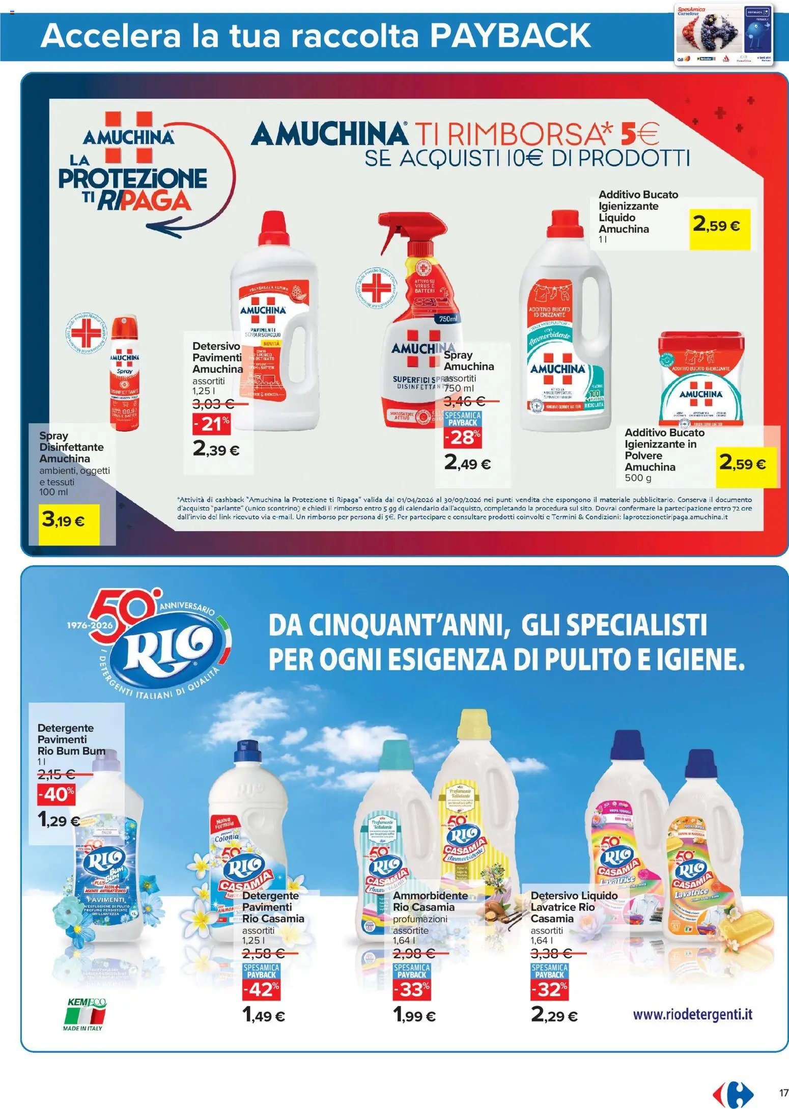 Volantino Carrefour del 13/07/2026 | Pagina: 17 | Prodotti: Detergente, Talco, Lavatrice, Profumo