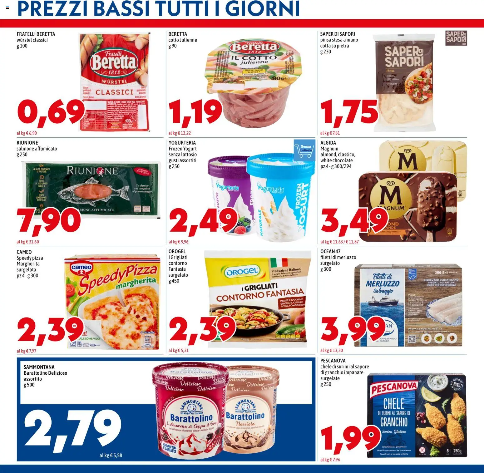 Volantino Mega del 11.06.2026 | Pagina: 5 | Prodotti: Salmone affumicato, Merluzzo, Surimi, Wurstel