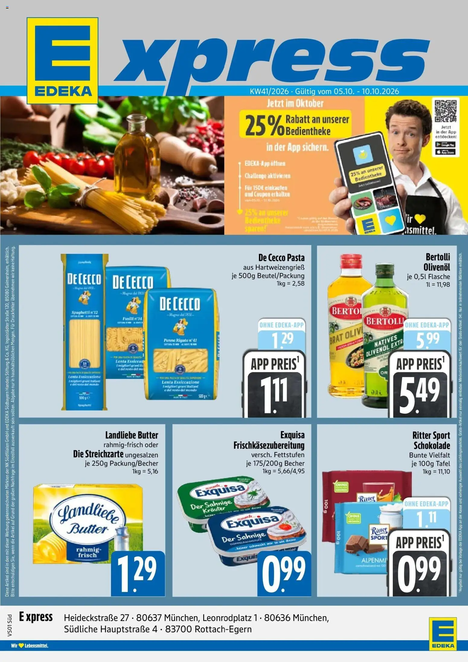 E Xpress Montag, 5. Oktober Frische Produkte