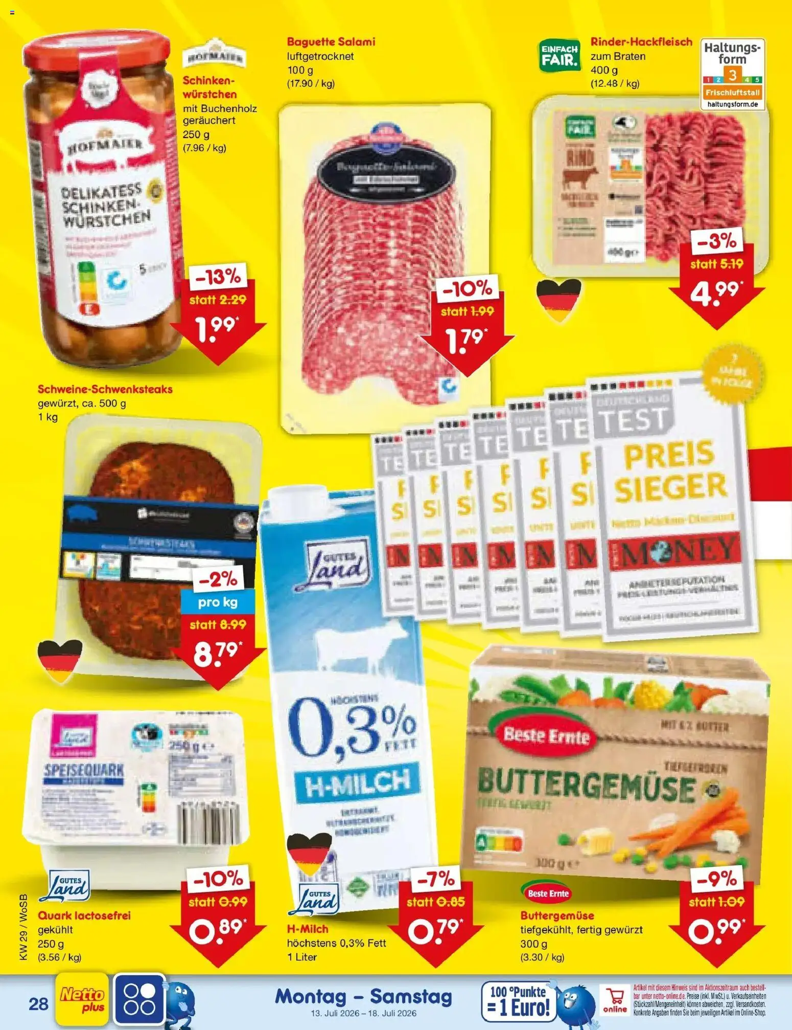 Netto Marken-Discount Prospekt Ludwigshafen-Edigheim – gültig ab 13.07.2026 | Seite: 38 | Produkte: Quark, Baguette, Salami, Speisequark