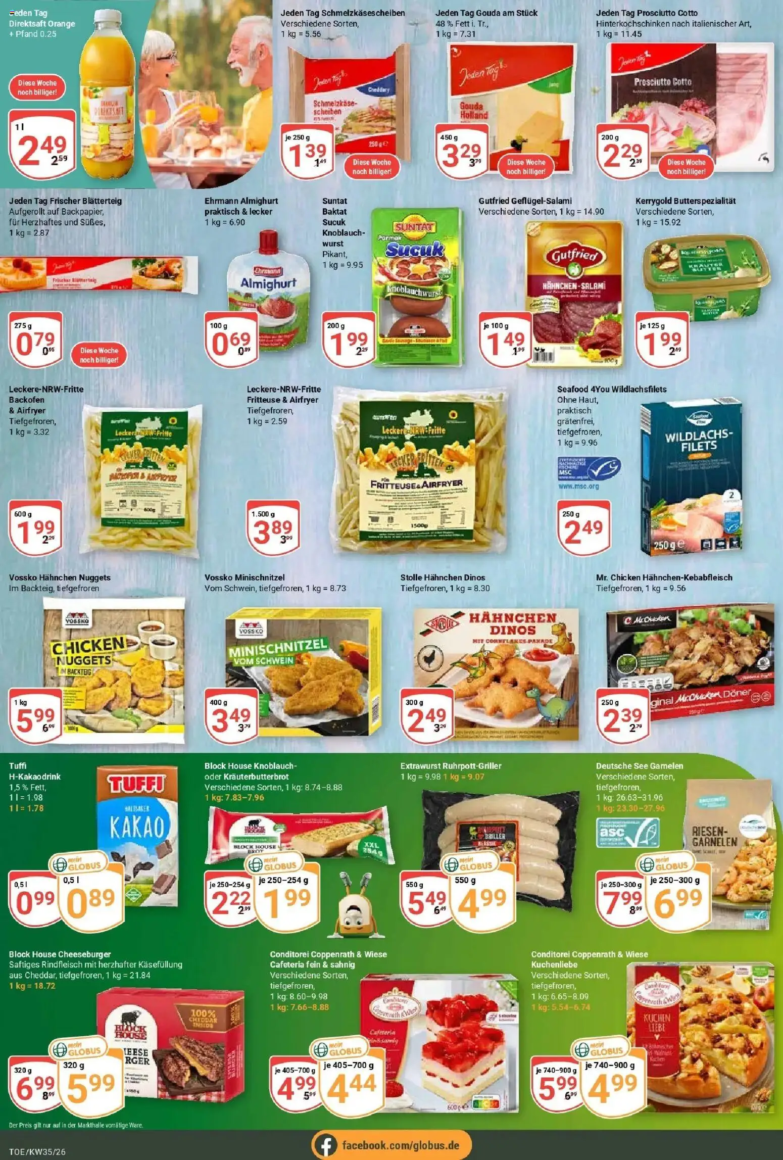 Globus Prospekt Tönisvorst – gültig ab 24.08.2026 | Seite: 17 | Produkte: Gouda, Wurst, Rindfleisch, Kuchen