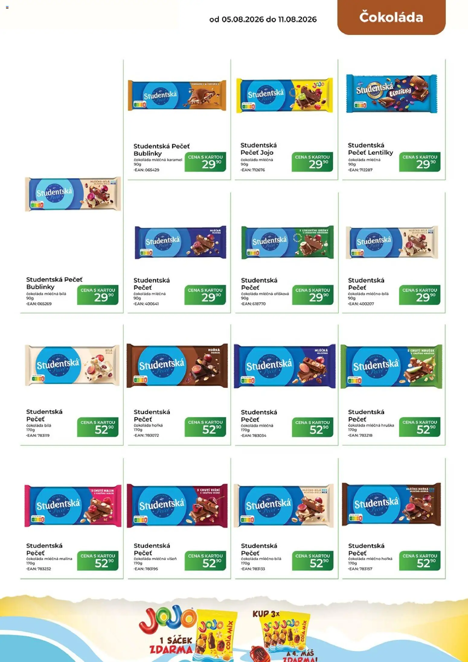 Tamda Foods leták od 05.08.2026 | Strana: 33 | Produkty: Čokoláda, Studentská pečeť, Bílá čokoláda, Cola