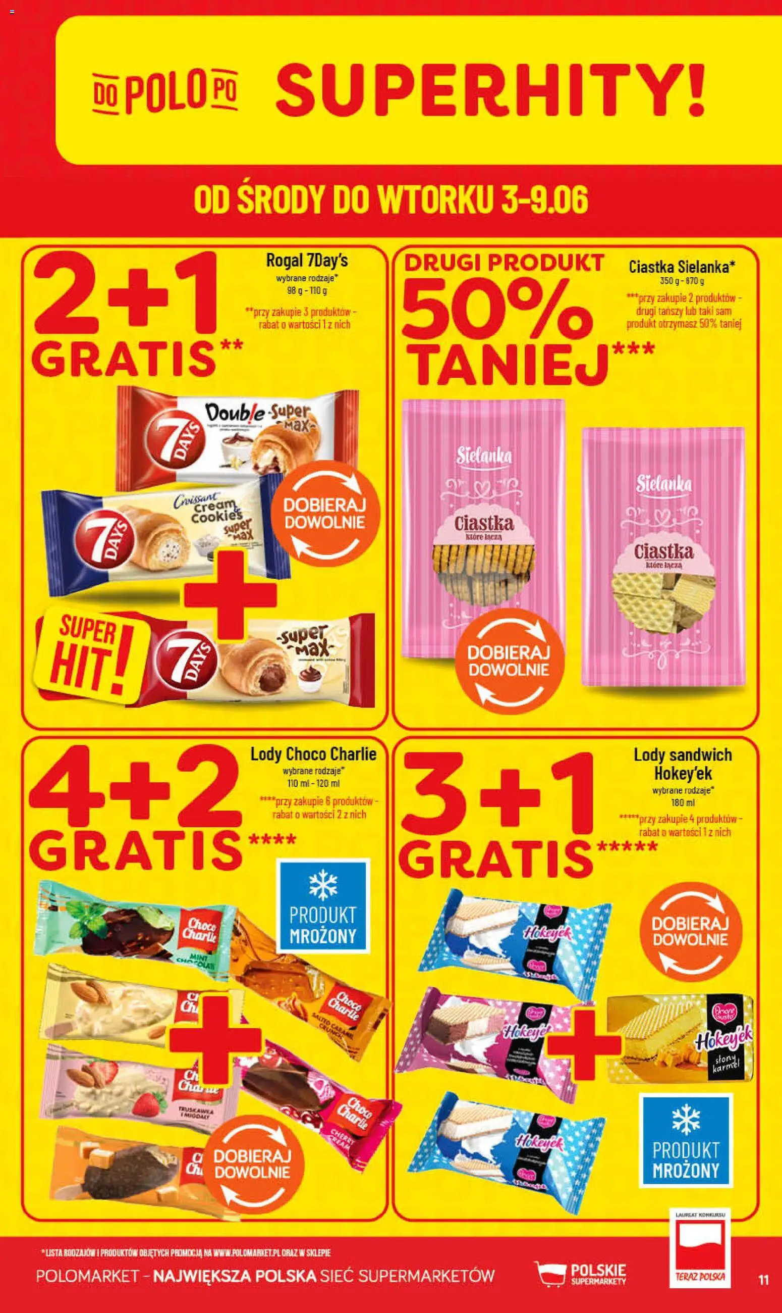 POLOmarket gazetka od 03.06.2026 | Strona: 11 | Produkty: Sandwich, Ciastka, Lody
