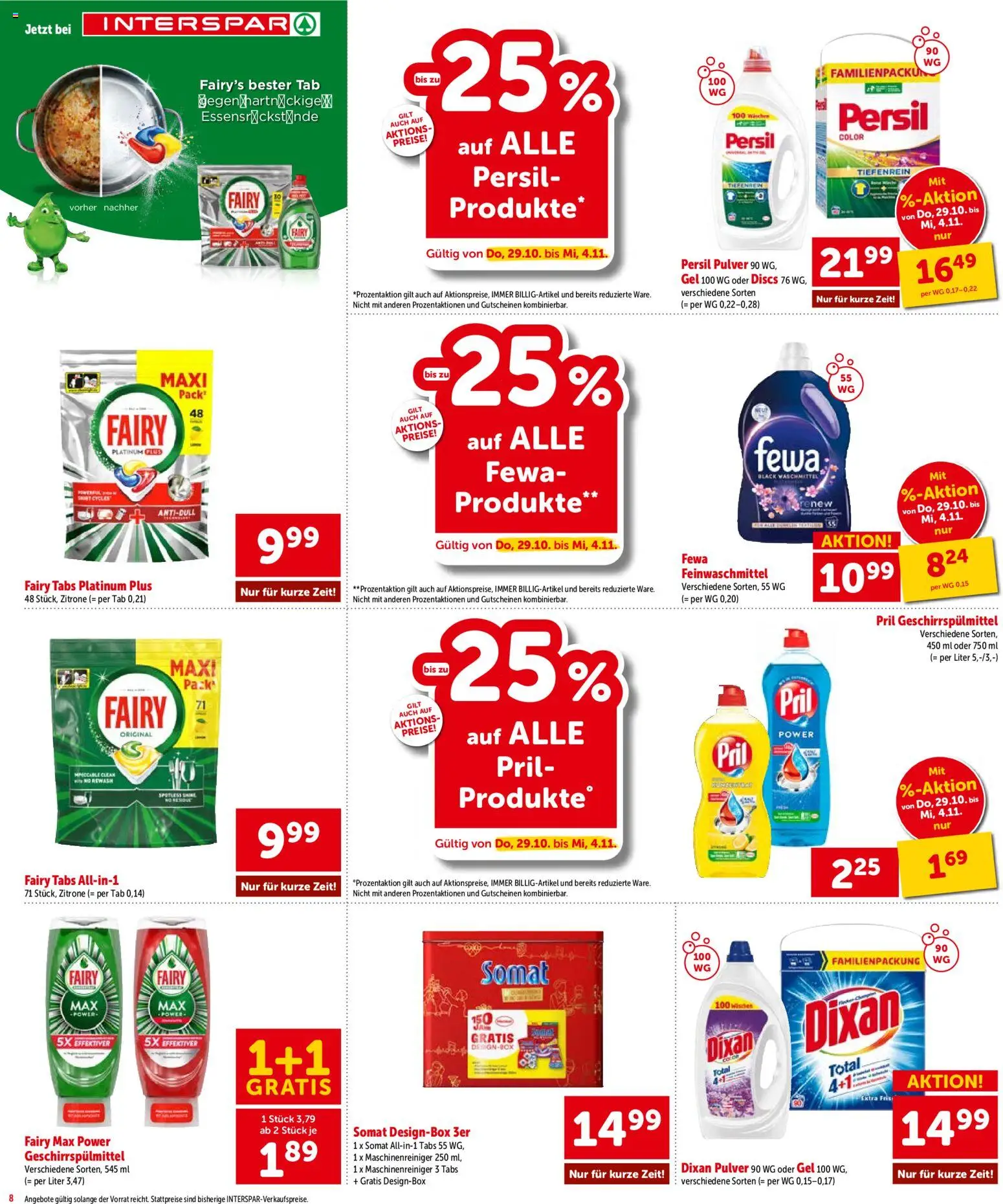 Interspar Broschüre gültig ab 27.10.2026 | Seite: 8 | Produkte: Geschirrspülmittel, Zitrone, Waschmittel