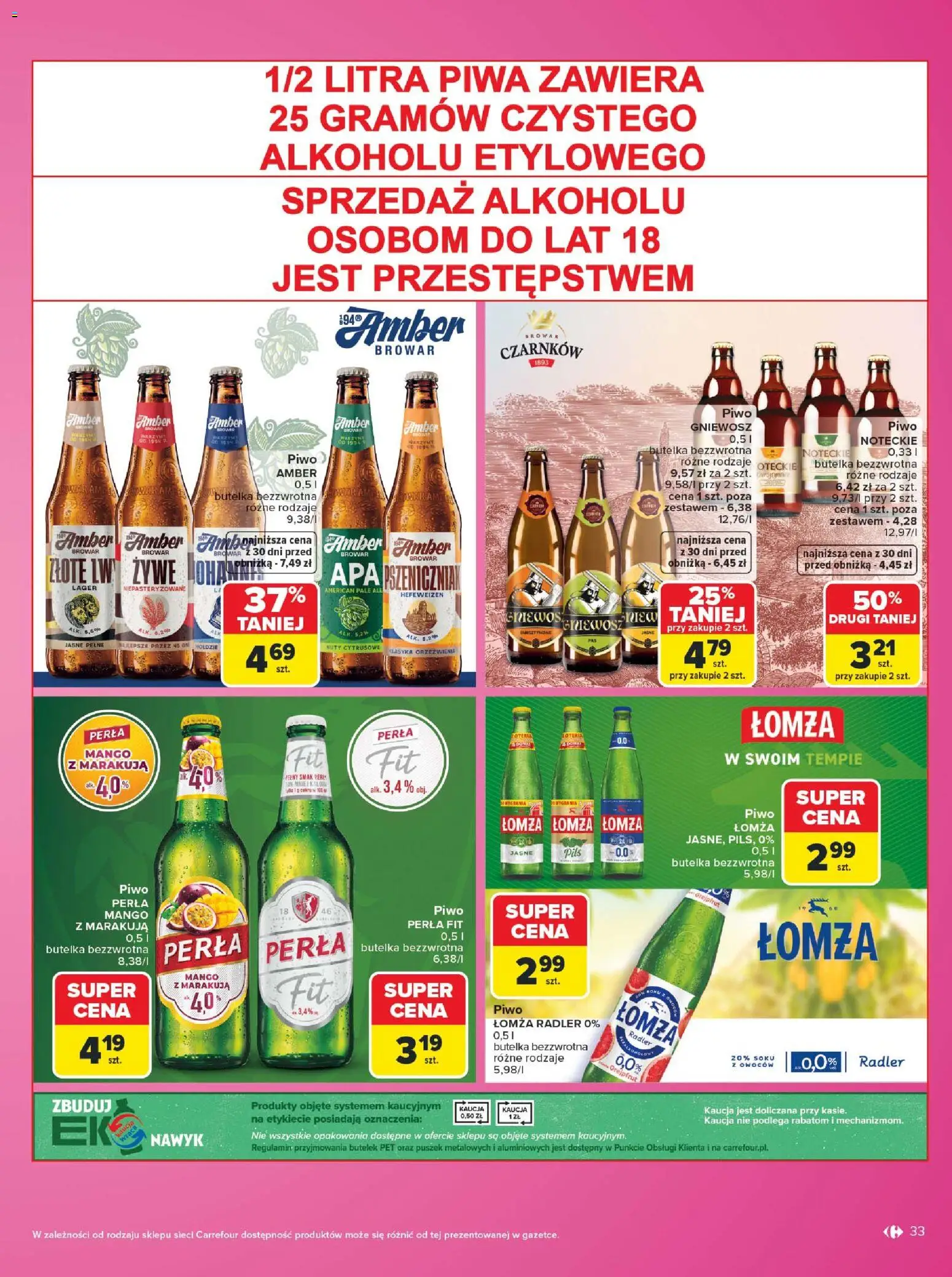 Carrefour gazetka - Same markowe okazje od 03.08.2026 | Strona: 33 | Produkty: Mango, Piwo, Grejpfrut