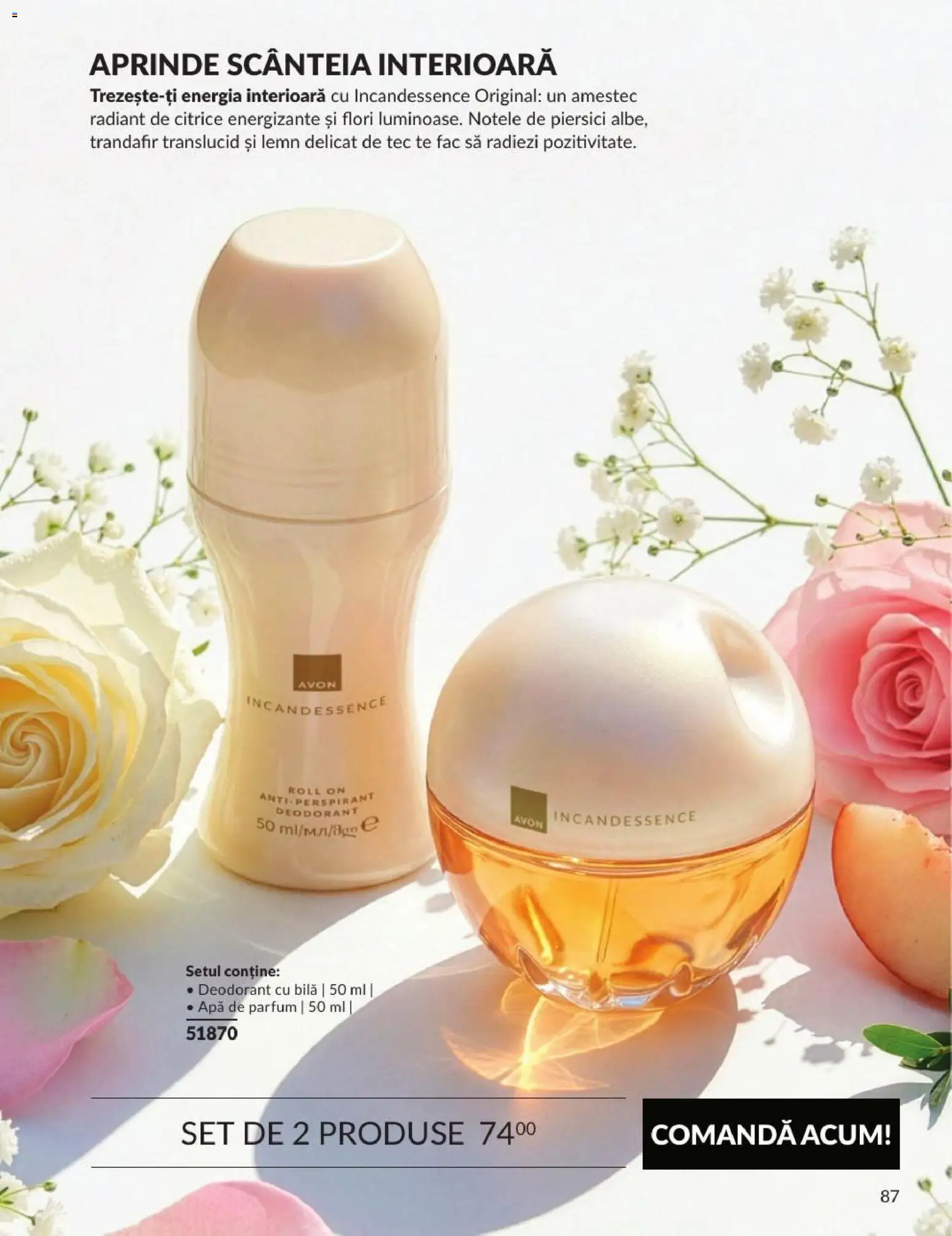 Noul catalog Avon – valabil de la 01.09.2026 | Pagină: 87 | Produse: Parfum, Deodorant, Piersici, Apă