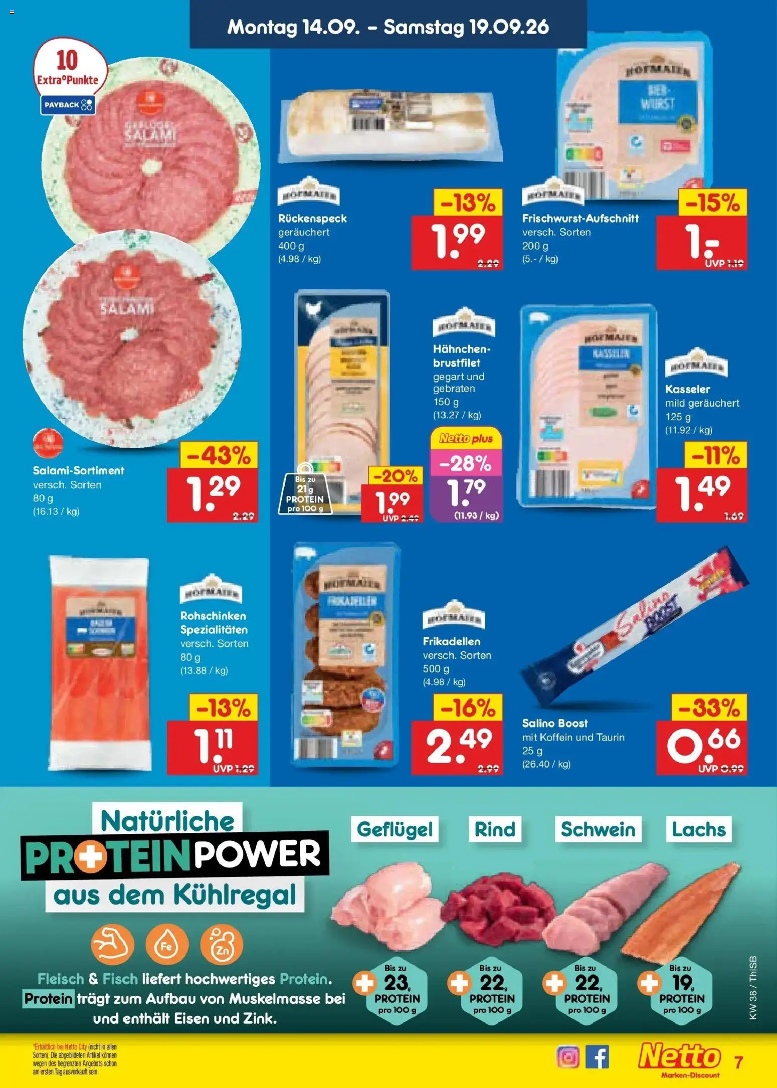 Netto Marken-Discount Prospekt Pirna – gültig ab 14.09.2026 | Seite: 9 | Produkte: Hahnchen, Spezialitäten, Wurst, Fleisch