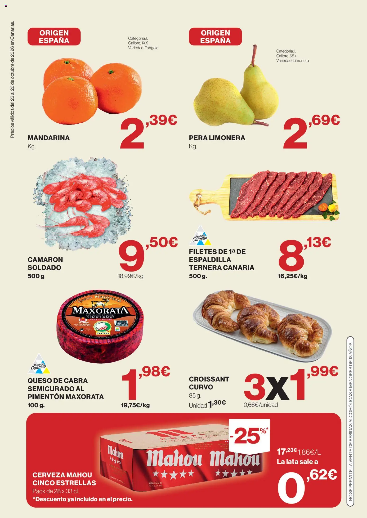 Supercor Canarias │ válido desde el 23/10/2026 | Página: 2 | Productos: Queso, Cerveza, Queso de cabra, Bebidas