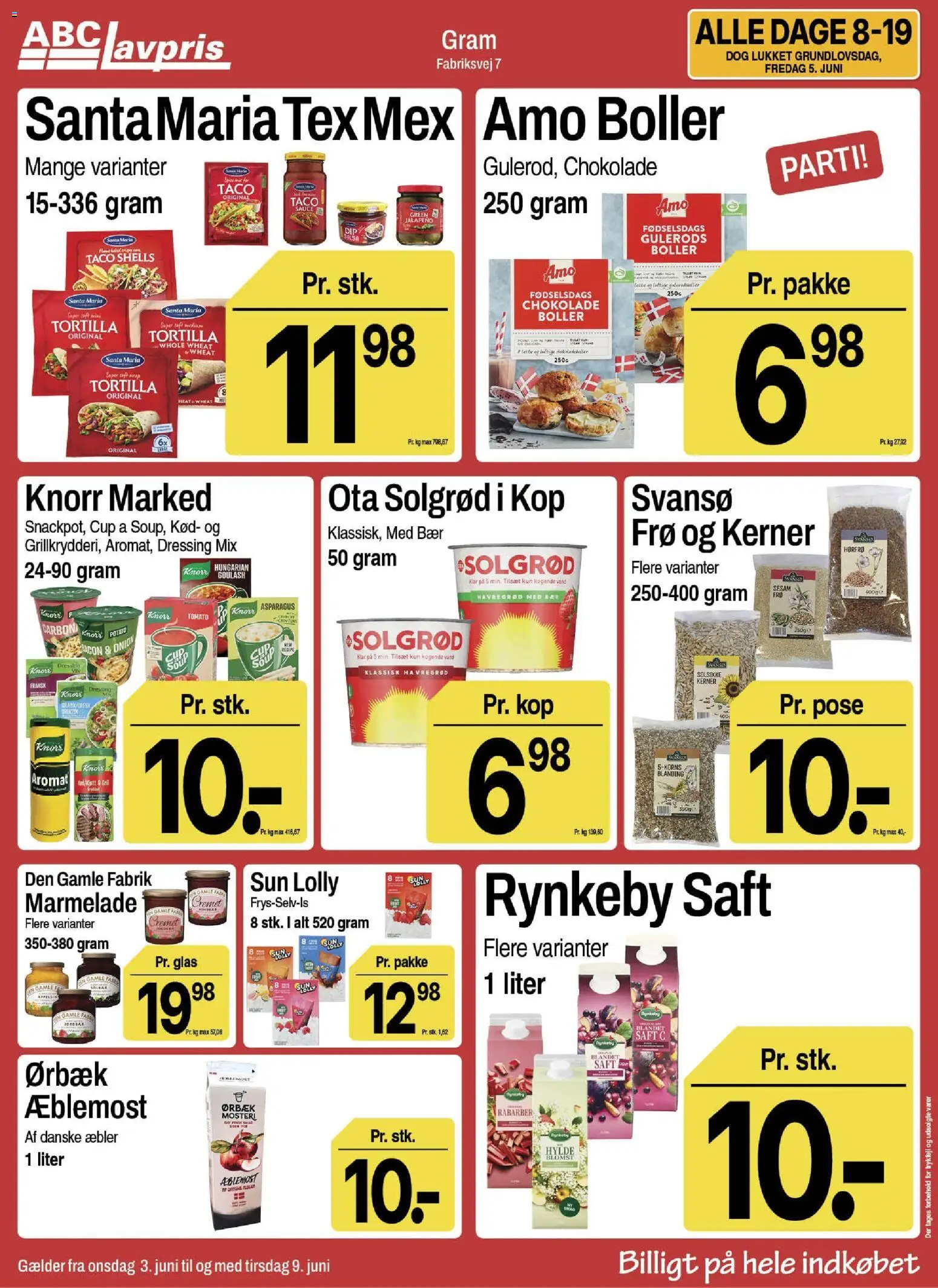 Abc Lavpris tilbudsavis – gyldig fra 03.06.2026 | Side: 10 | Produkter: Æbler, Hylde, Dressing, Bacon