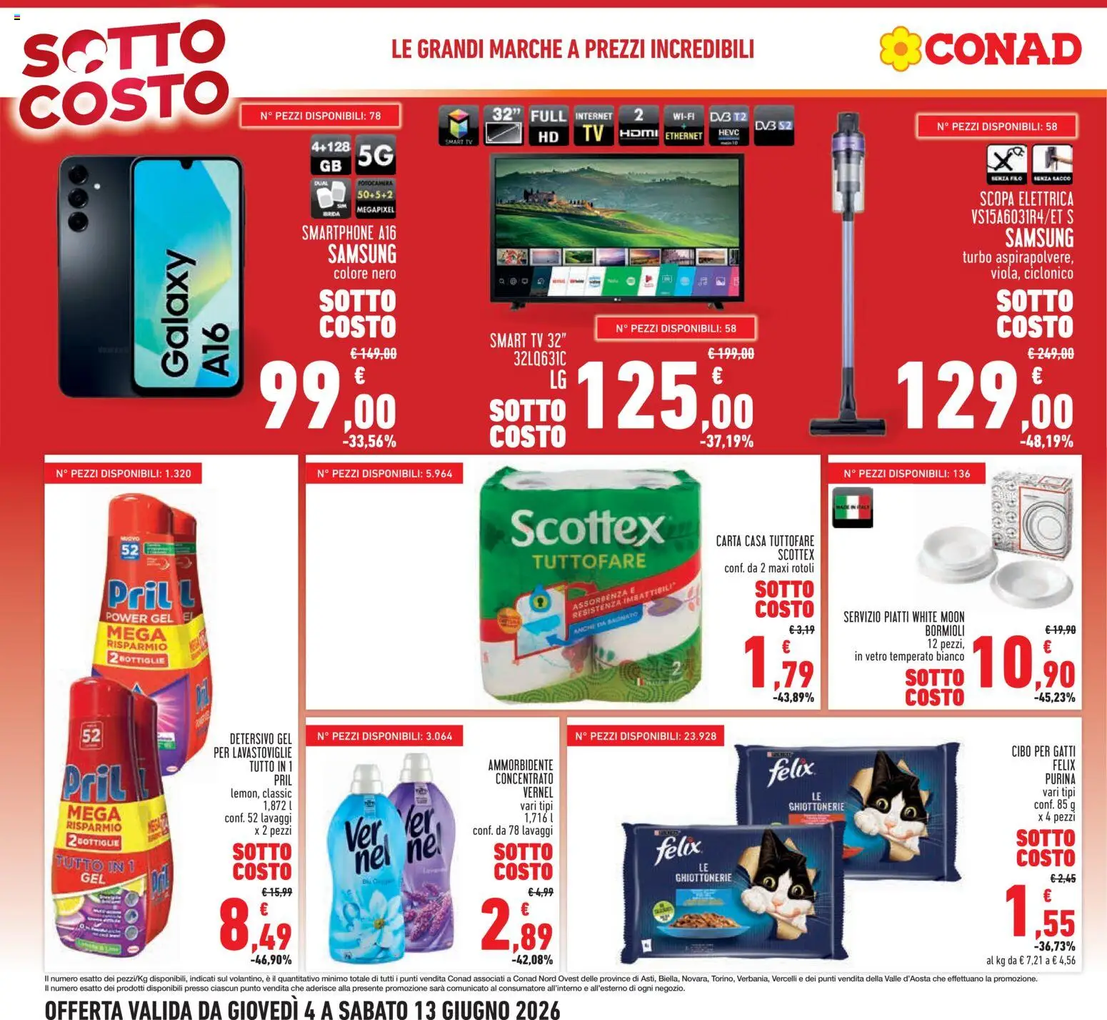 Volantino Conad del 04.06.2026 | Pagina: 6 | Prodotti: smart TV, Smartphone, Scopa, TV