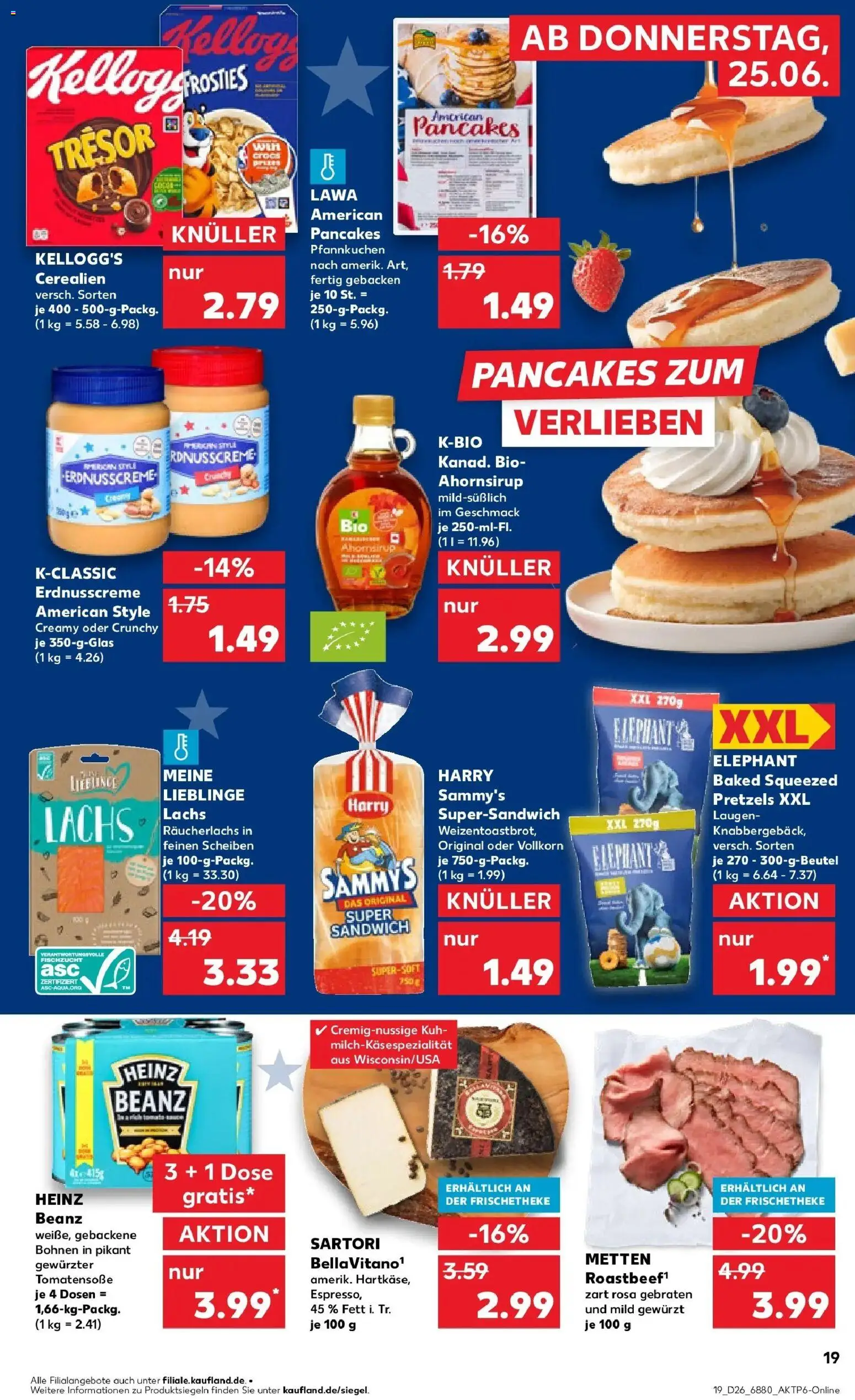 Kaufland Prospekt Neunkirchen – gültig ab 22.06.2026 | Seite: 28 | Produkte: Butter, Kellogg's, Roastbeef, Lachs