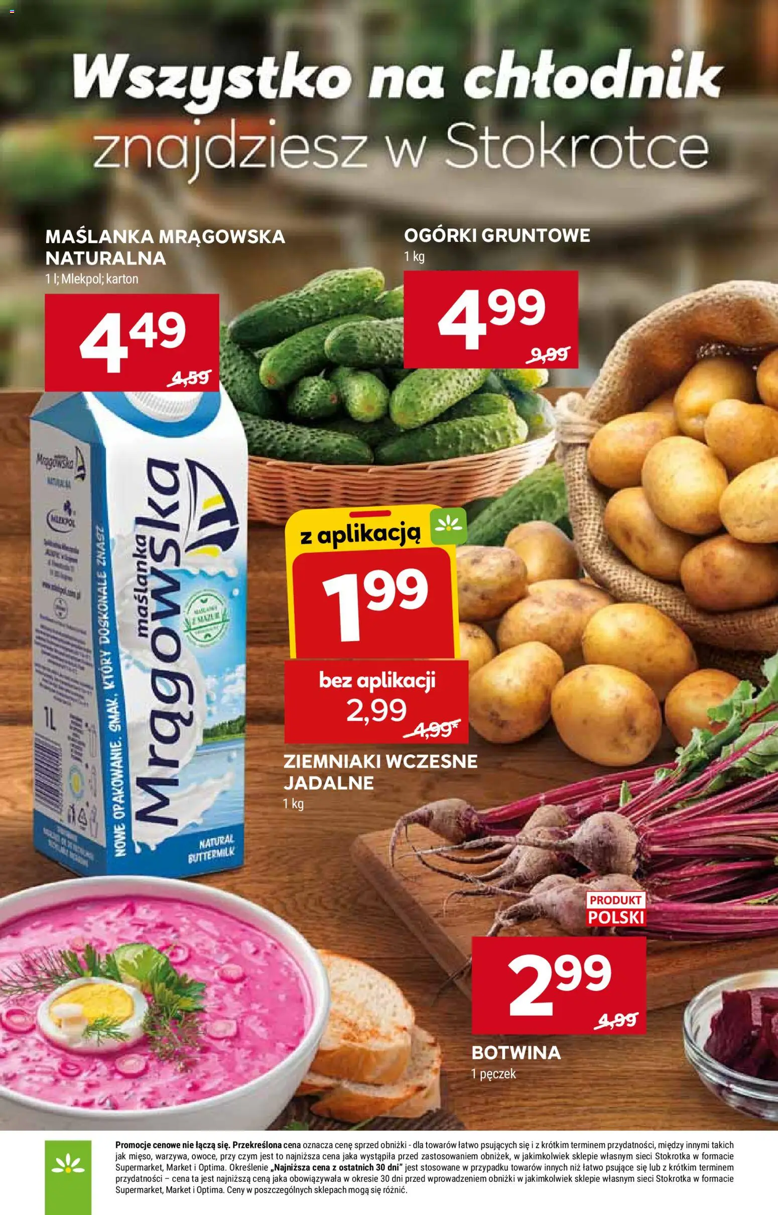 Stokrotka gazetka - Market od 11.06.2026 | Strona: 8 | Produkty: Maślanka, Stokrotka, Ogórki gruntowe, Ziemniaki