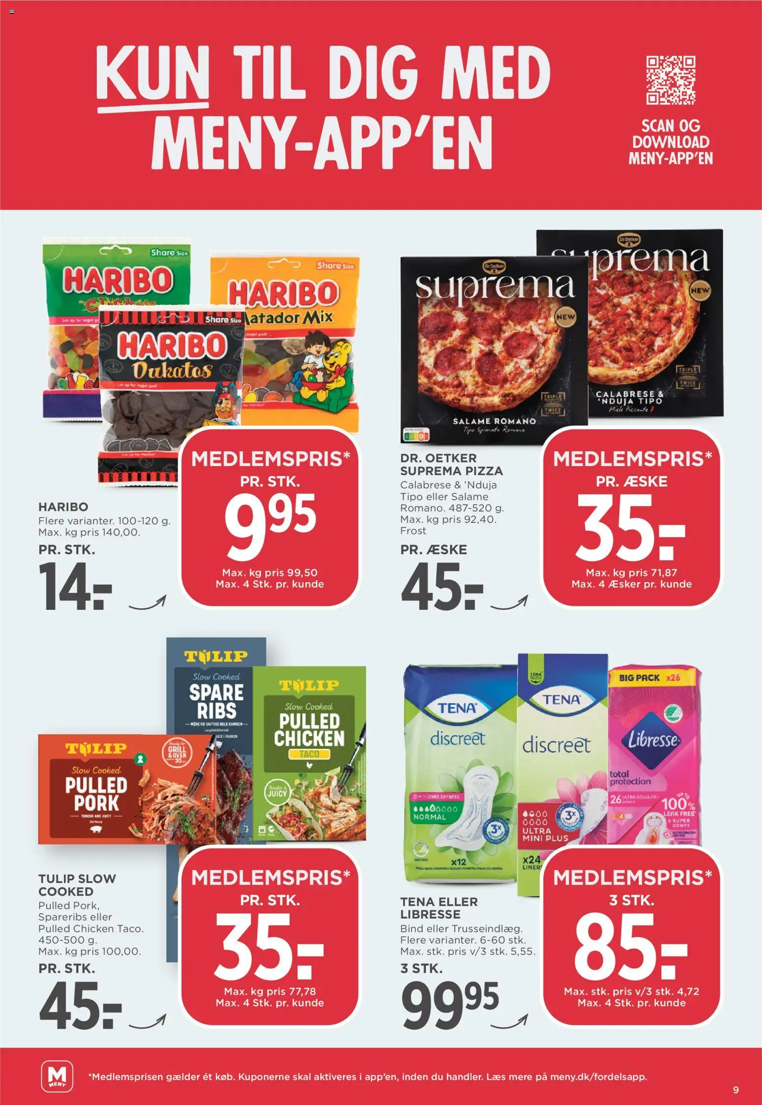 Meny tilbudsavis – gyldig fra 28/08/2026 | Side: 9 | Produkter: Pizza, Ribs, Spareribs, Taco