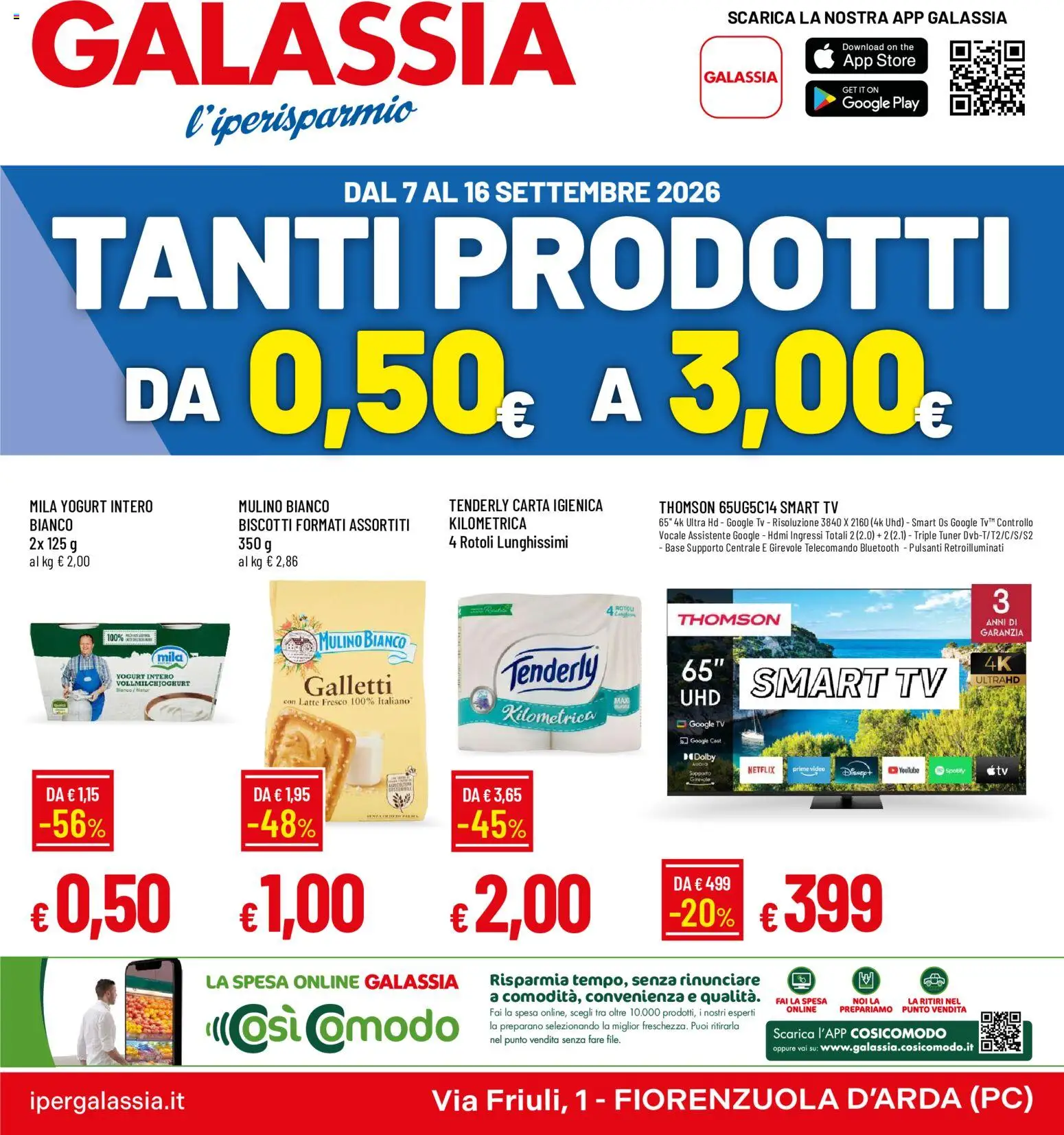 Volantino Galassia del 07/09/2026 | Pagina: 1 | Prodotti: Biscotti, The, PC, TV