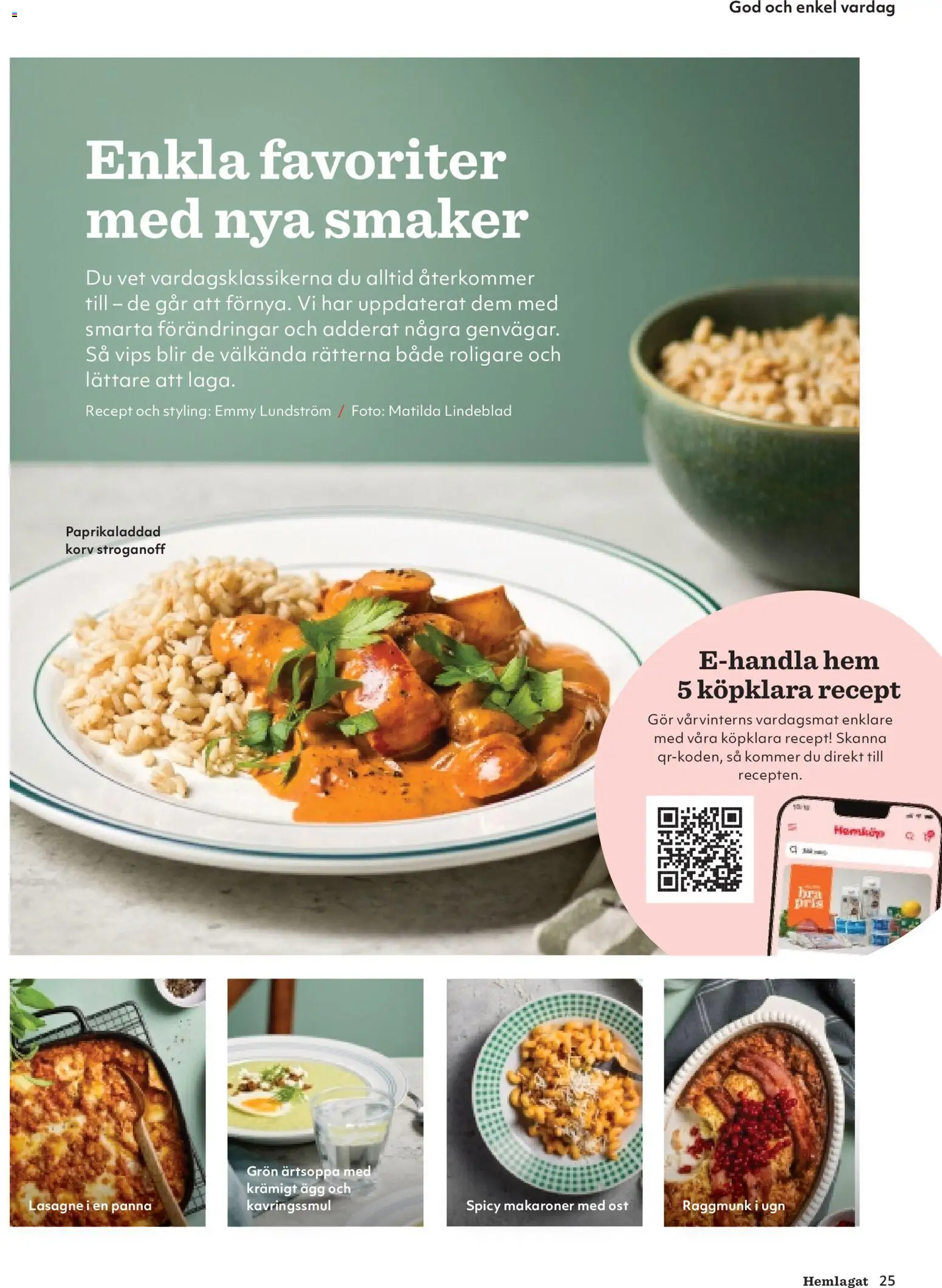 Hemköp reklamblad aktuell från 30/09/2026 | Sida: 25 | Produkter: Korv, Lasagne, Makaroner, Ugn