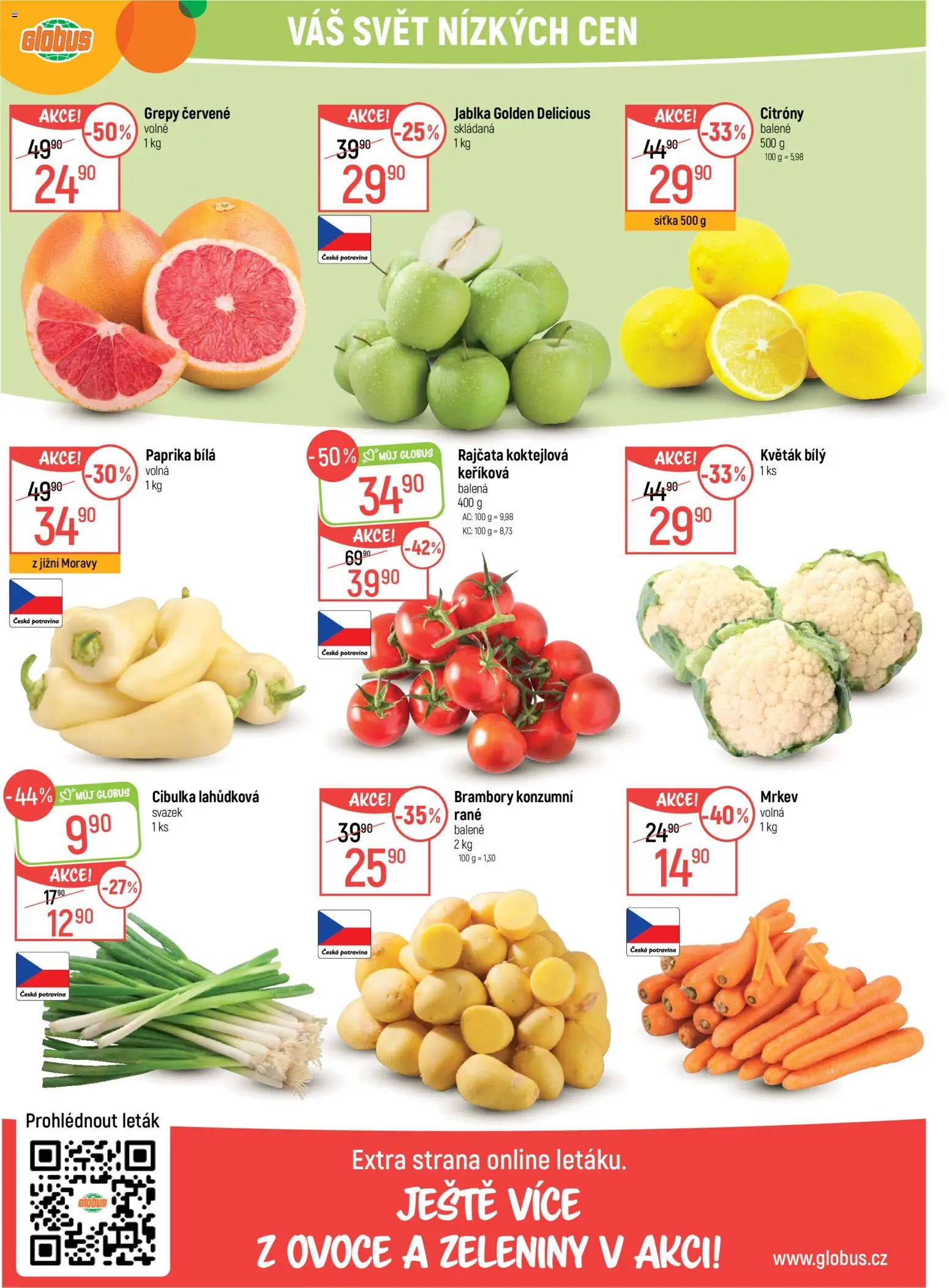 Globus leták od 05.08.2026 | Strana: 18 | Produkty: Ovoce, Jablka, Rajčata, Paprika bílá