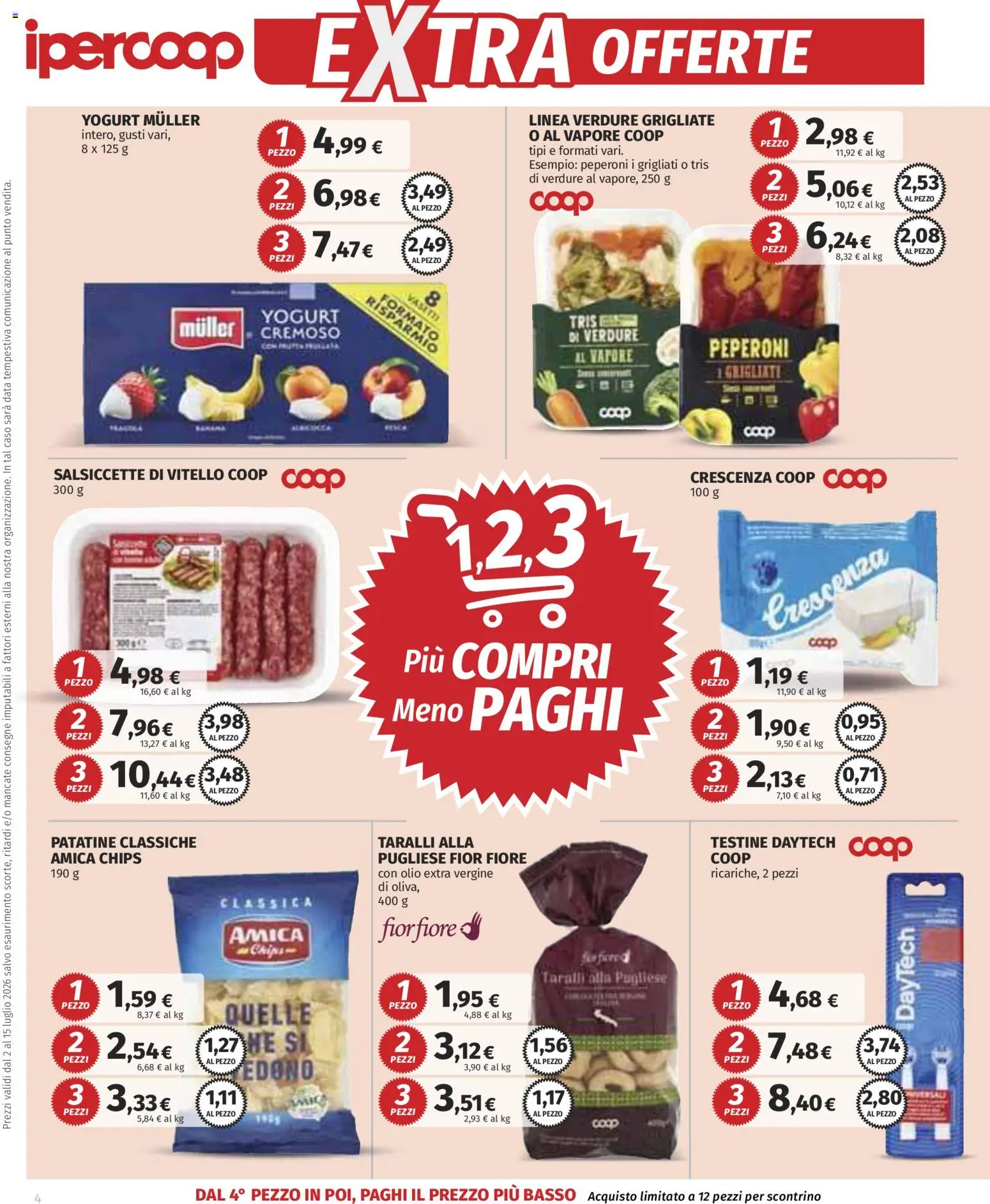 Volantino Ipercoop del 02/07/2026 | Pagina: 4 | Prodotti: Peperoni, Verdure, Vitello, Olio extra vergine